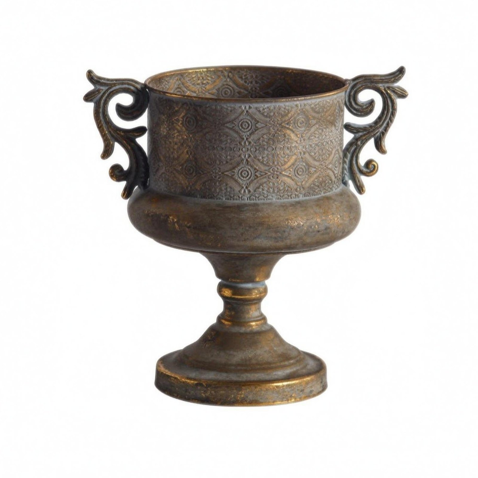 Distressed Iron Flowerpot