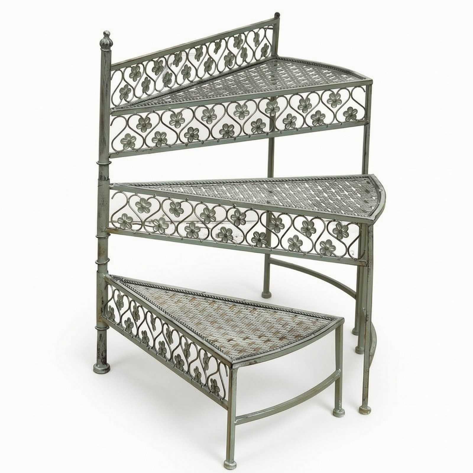 Tiered Plant Stand – Distressed Green