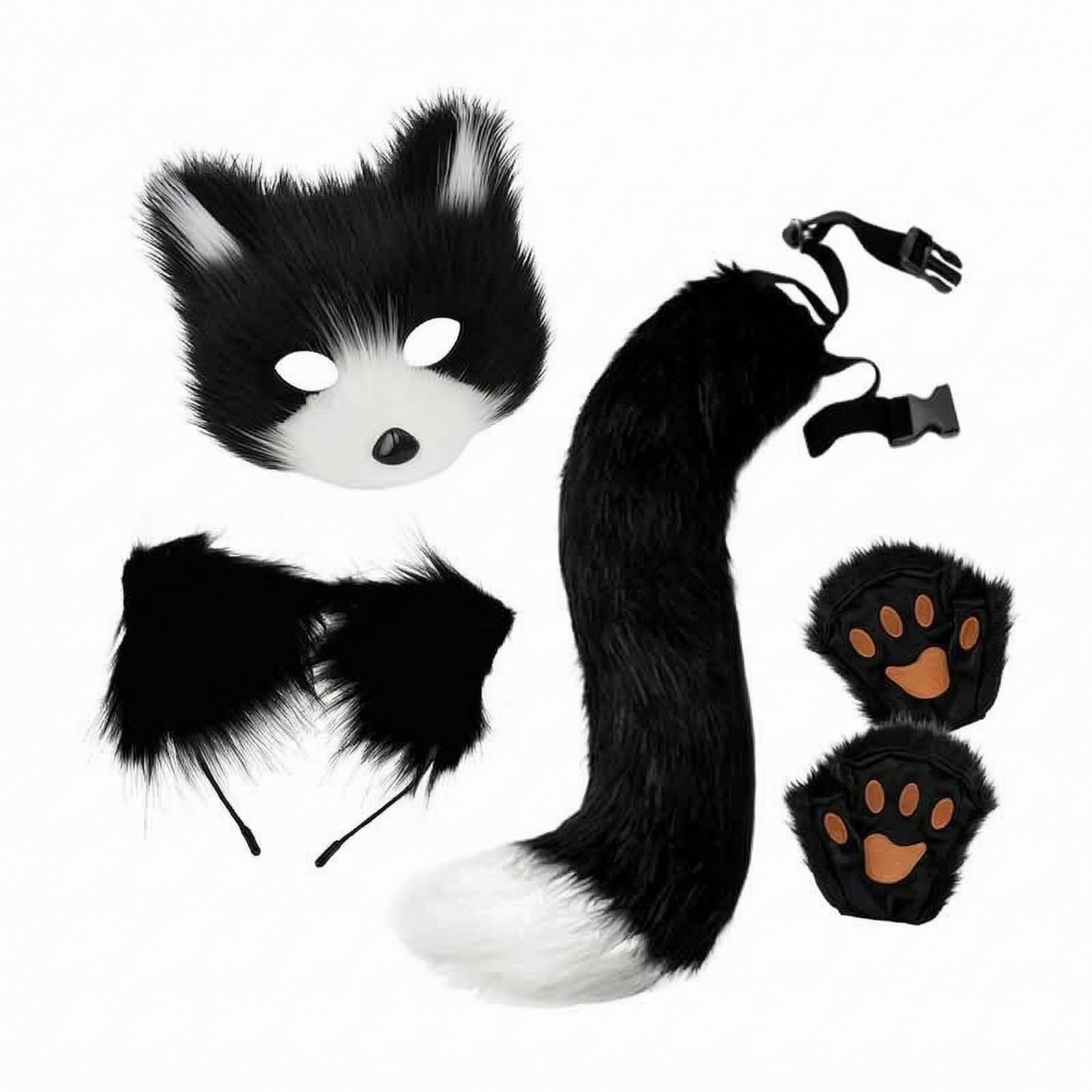 4 Pieces Feline Costume Set