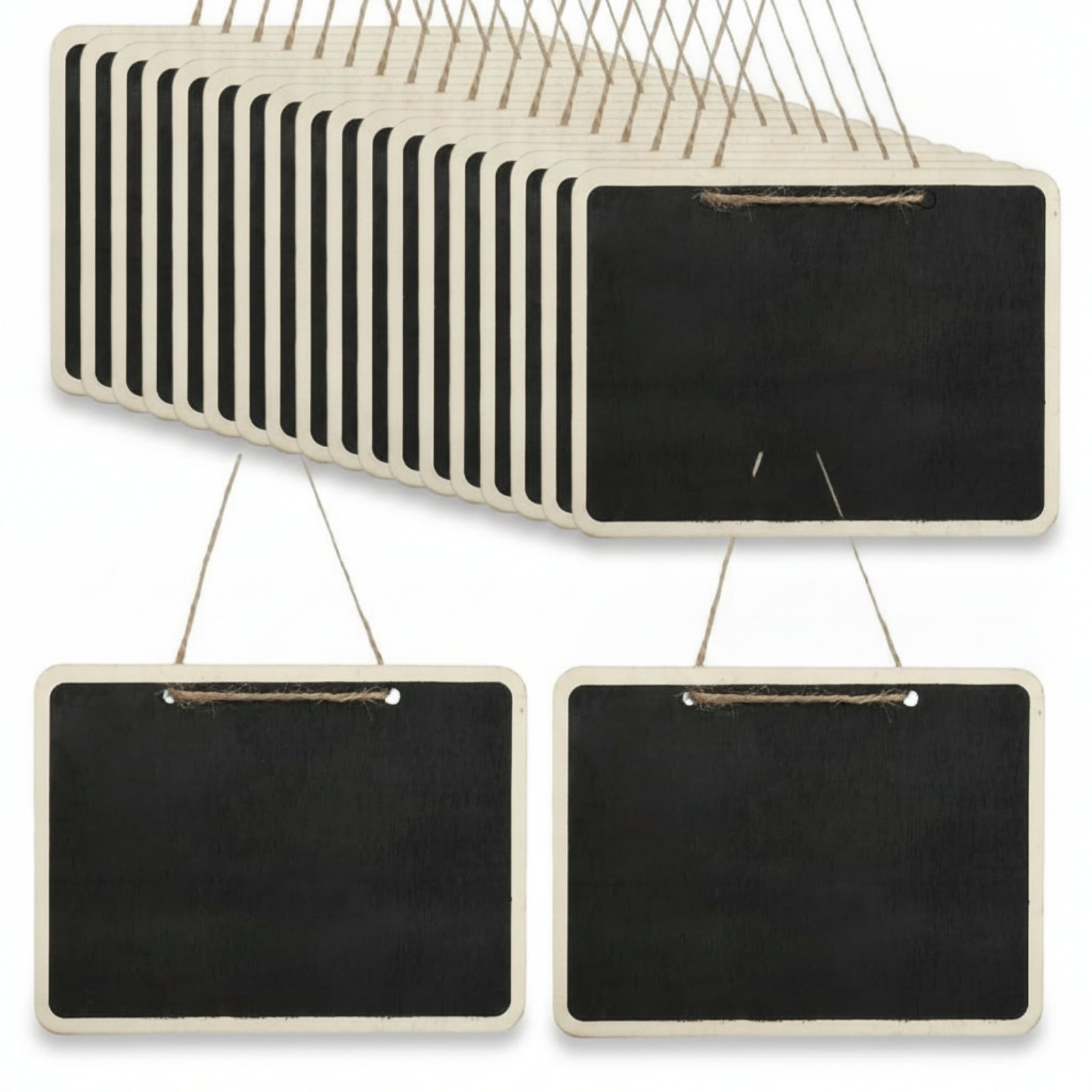 20-Piece Rectangular Hanging Chalkboard Signs