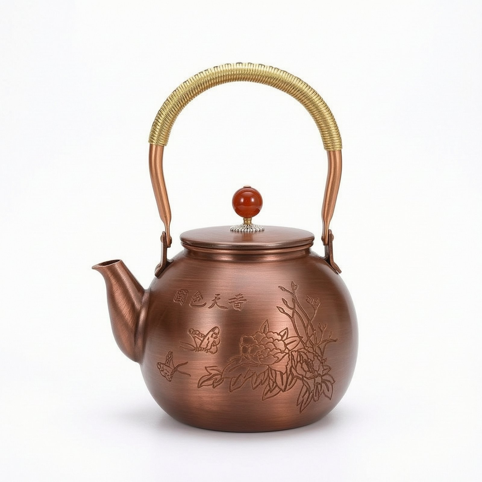Embossed Copper Teapot