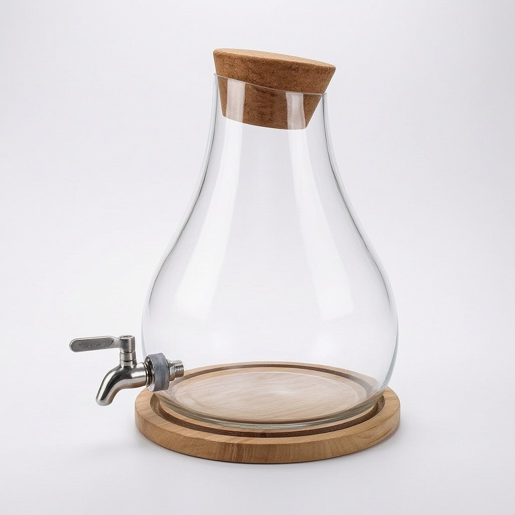 Glass Beverage Dispenser – European with Stainless