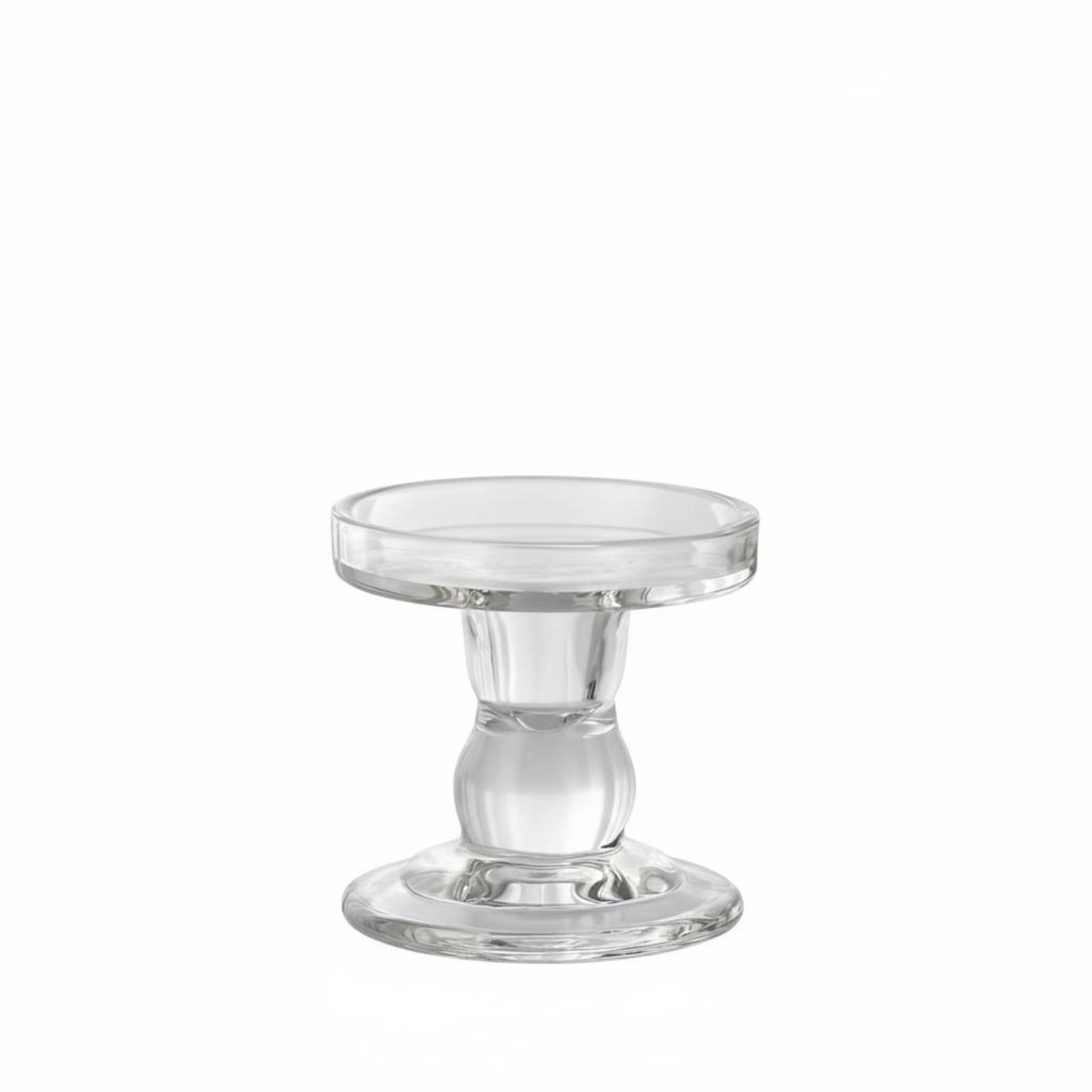Glass Roman Pillar Candle Holder