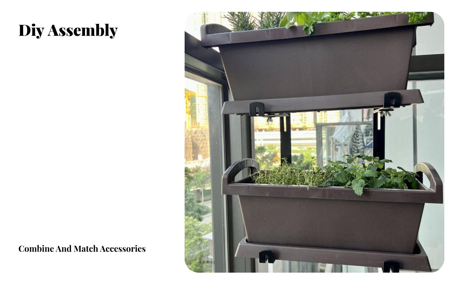 Adjustable Railing Planter Rack