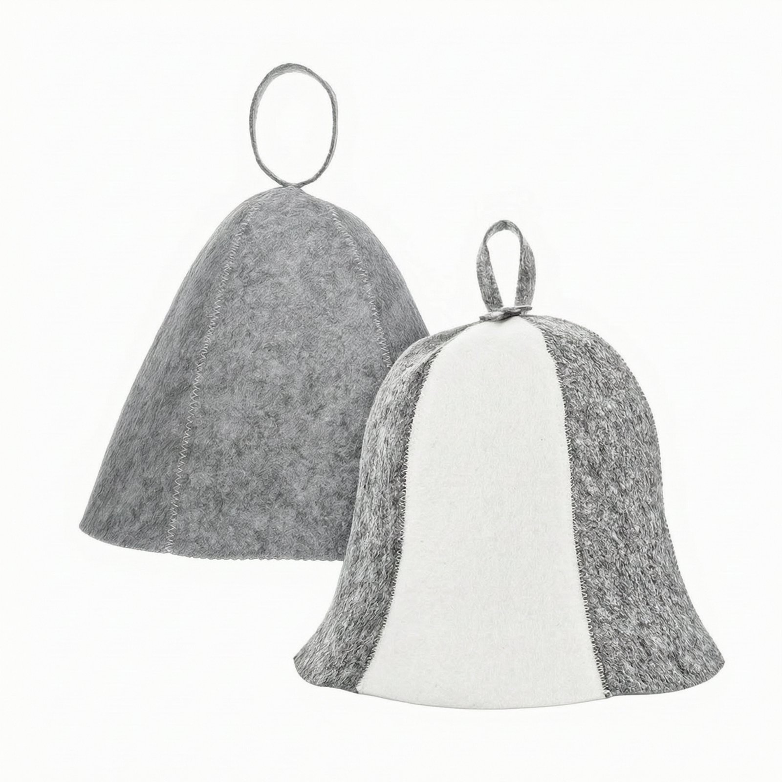 2-Piece Felt Sauna Cap with Hanging Loop