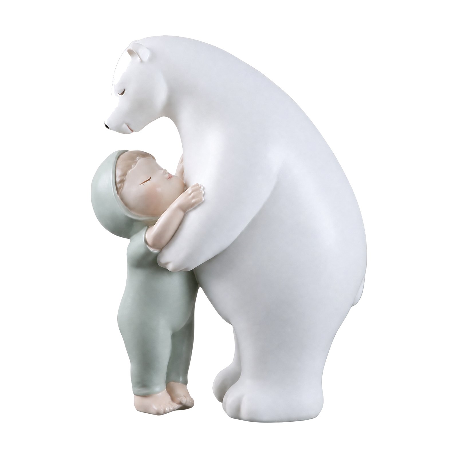 White-Furred Bear Child Statue