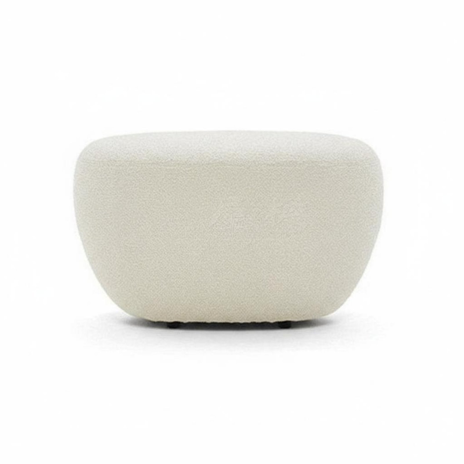 Pebble-Shaped Upholstered Stool