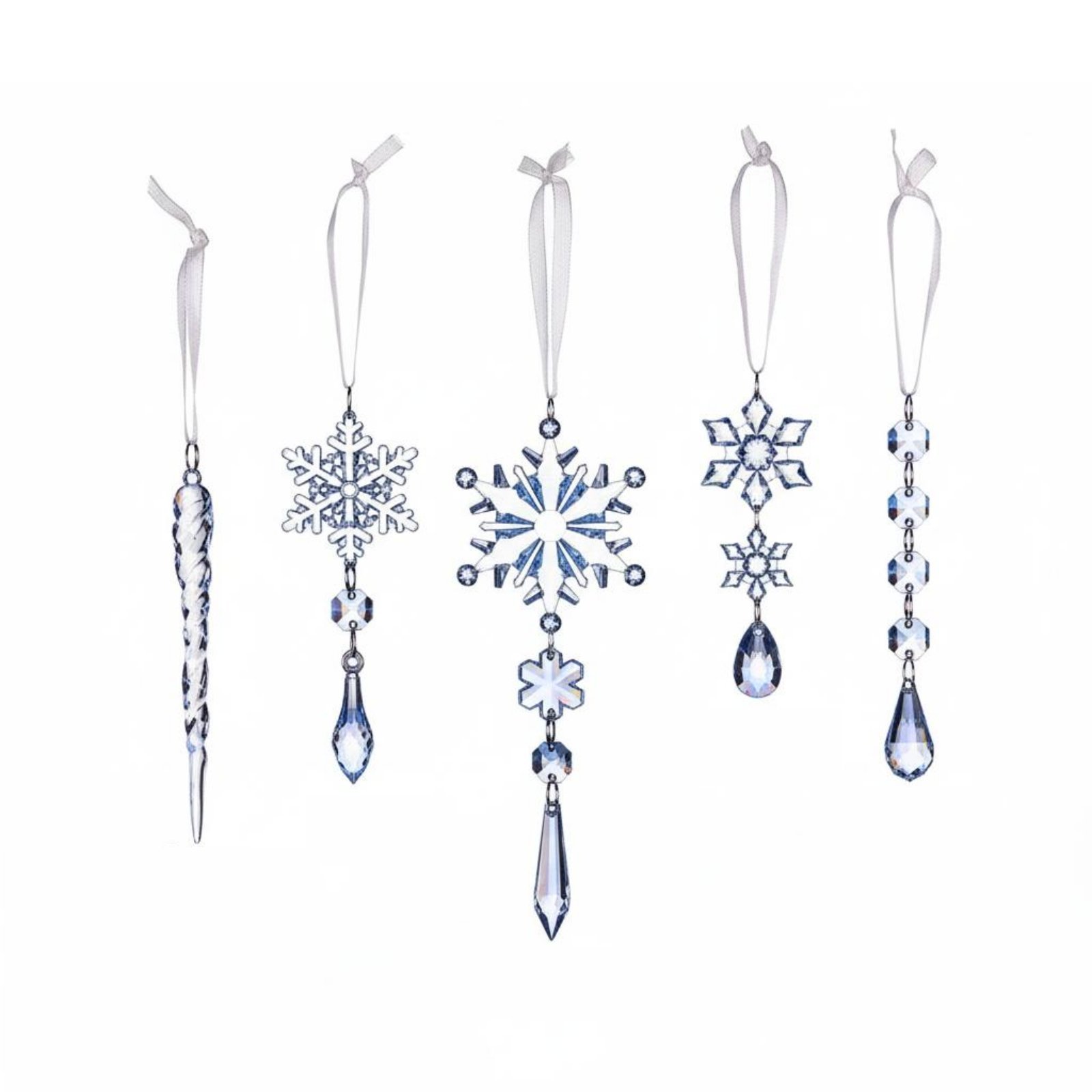 10-Piece Acrylic Snowflake Pendants