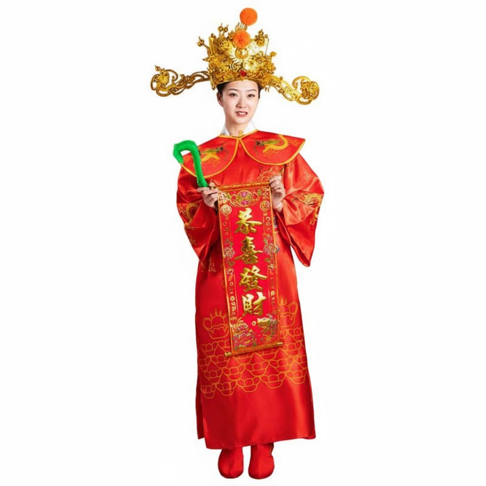 Deity of Prosperity Costume – Size S, Gold SET with Beard