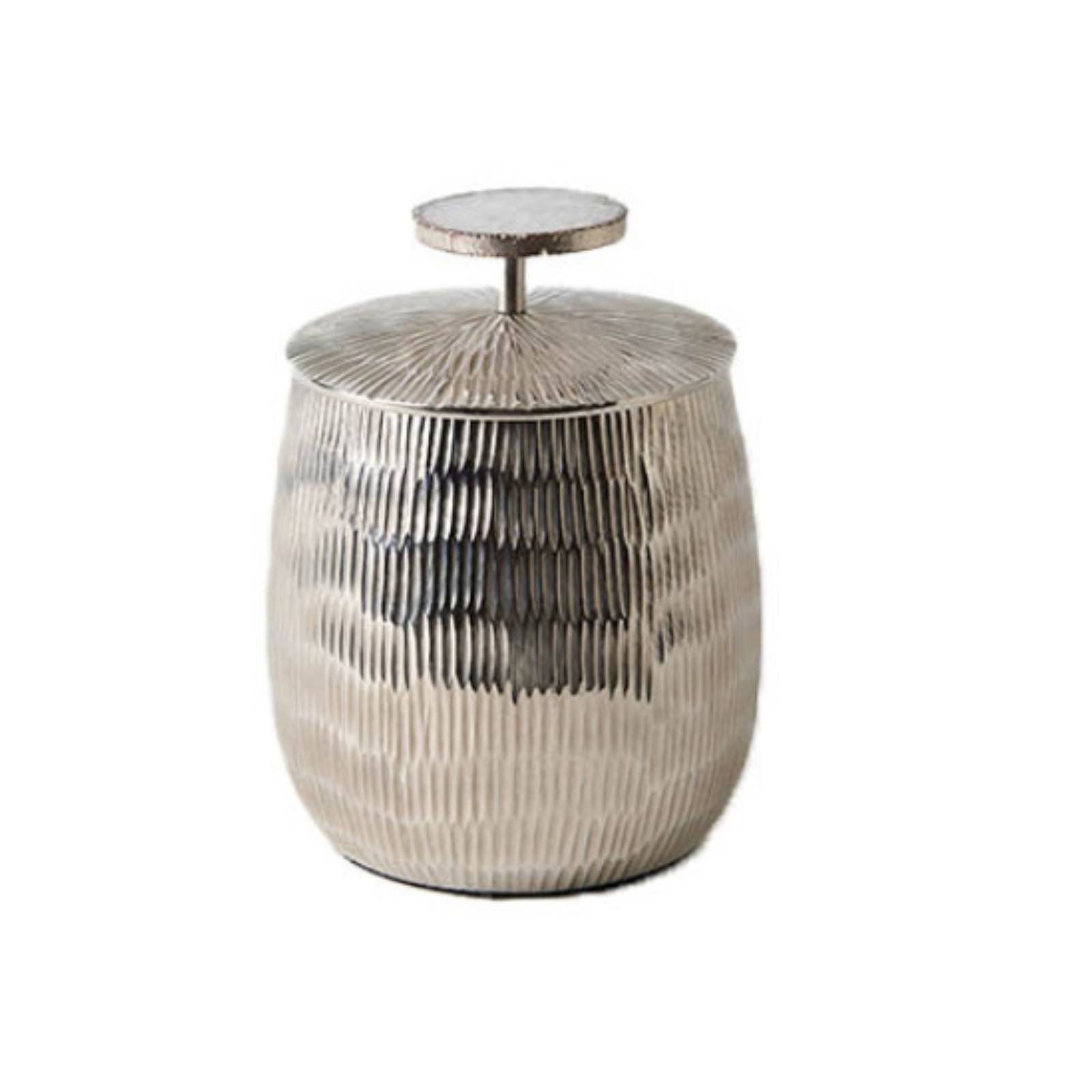 Ribbed Agate Storage Jar