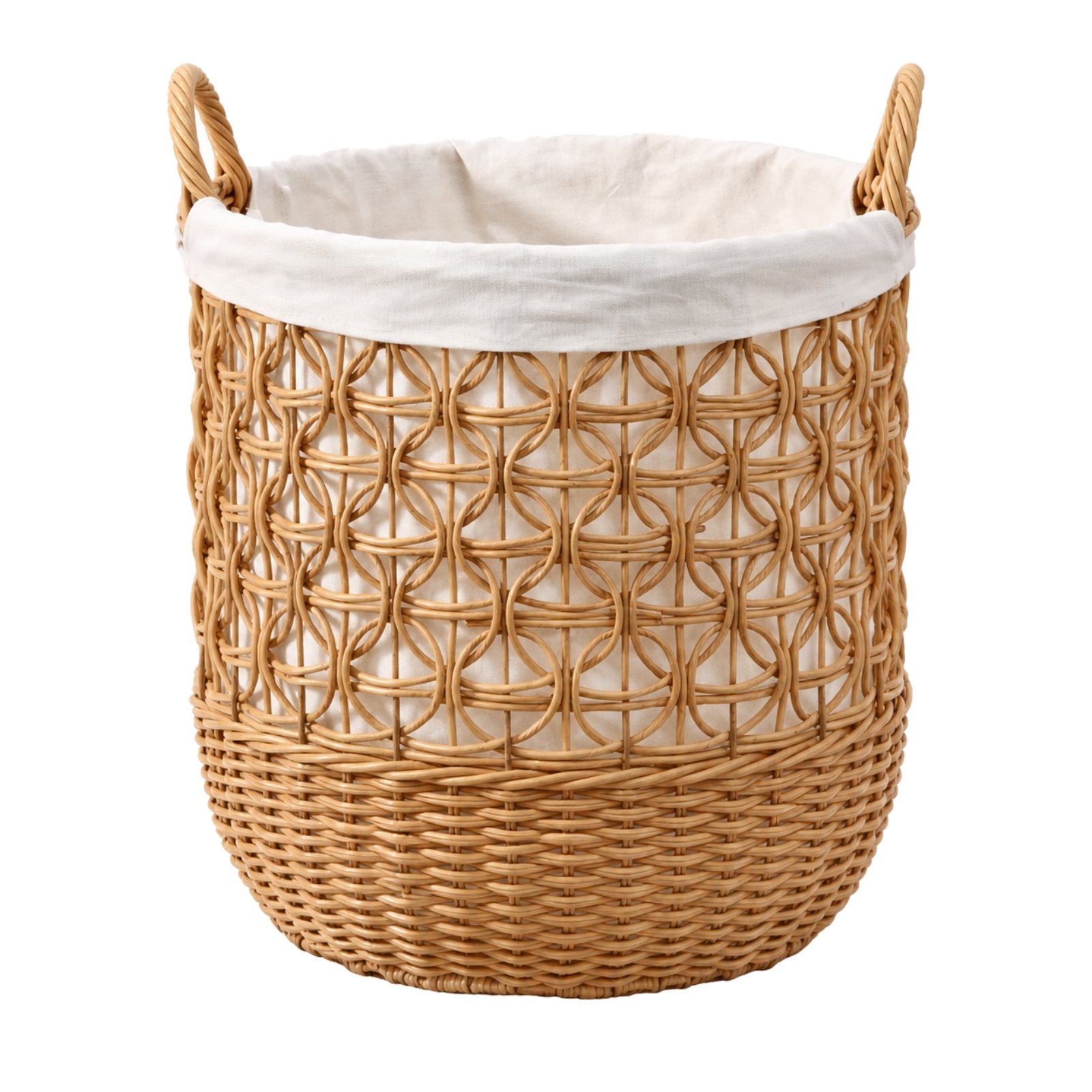 Laundry Basket Faux Rattan Handles