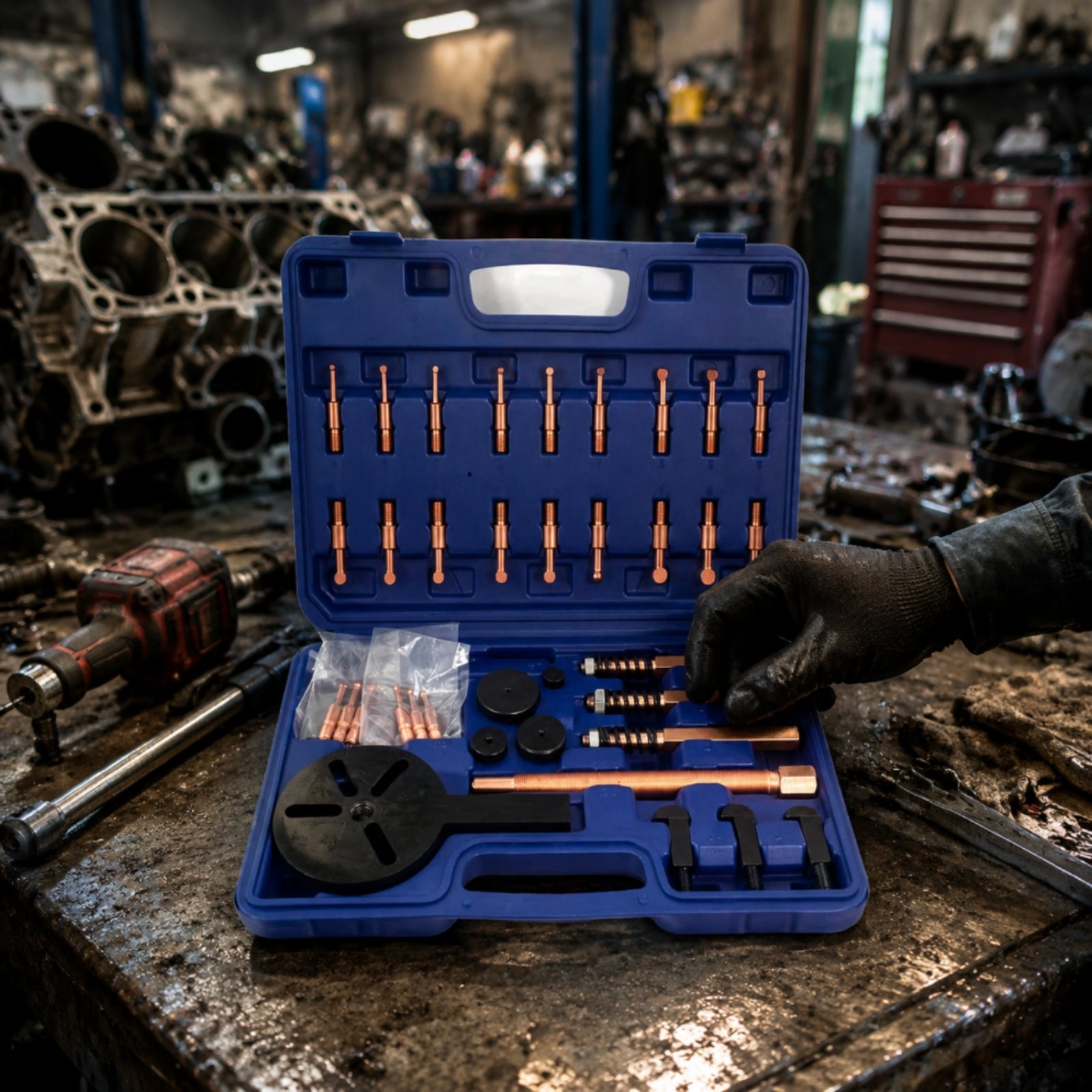 Bearing Puller Kit with Case – Hardened Curved Hook