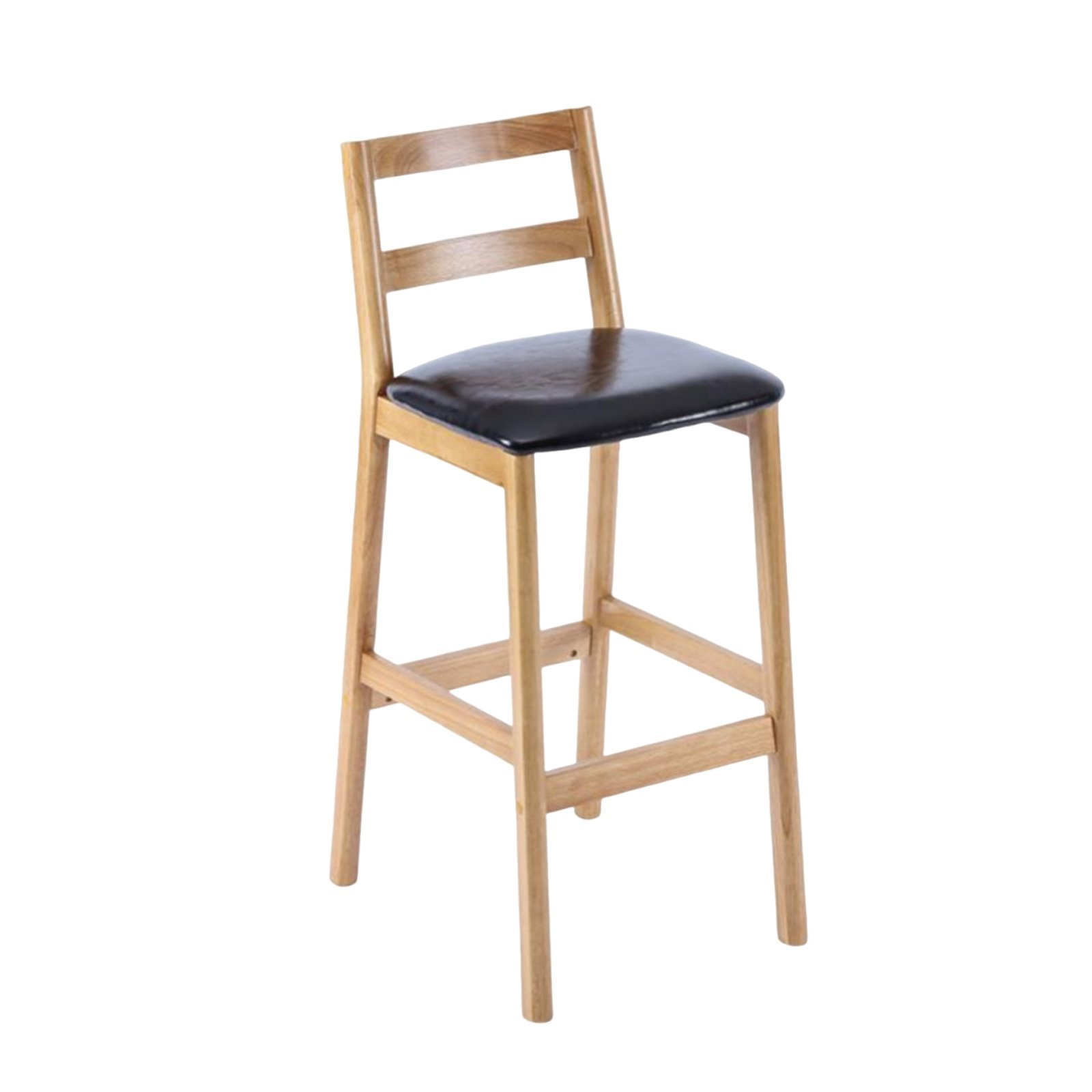 Wooden Counter Stool with Backrest