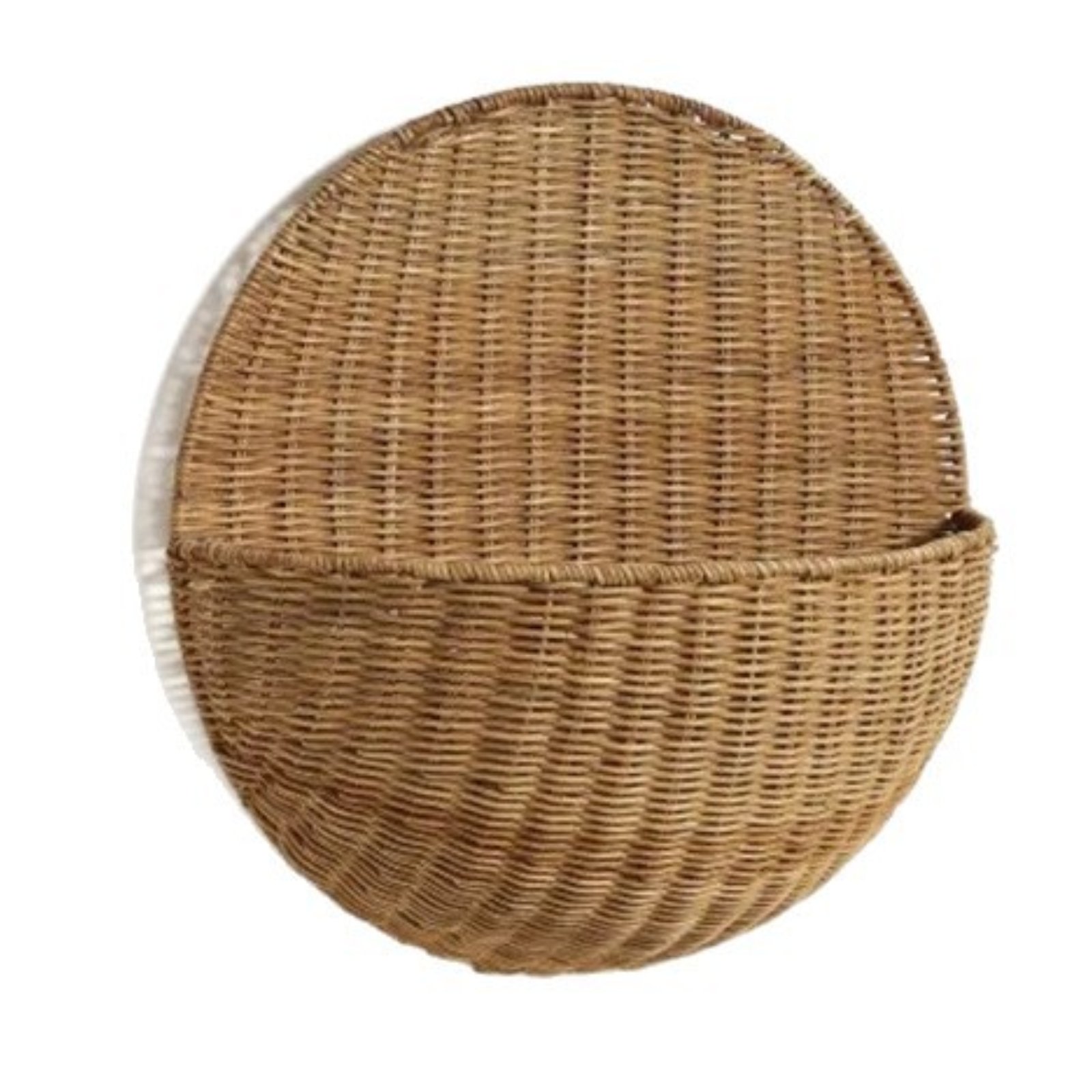 Wall Mount Woven Rattan Basket