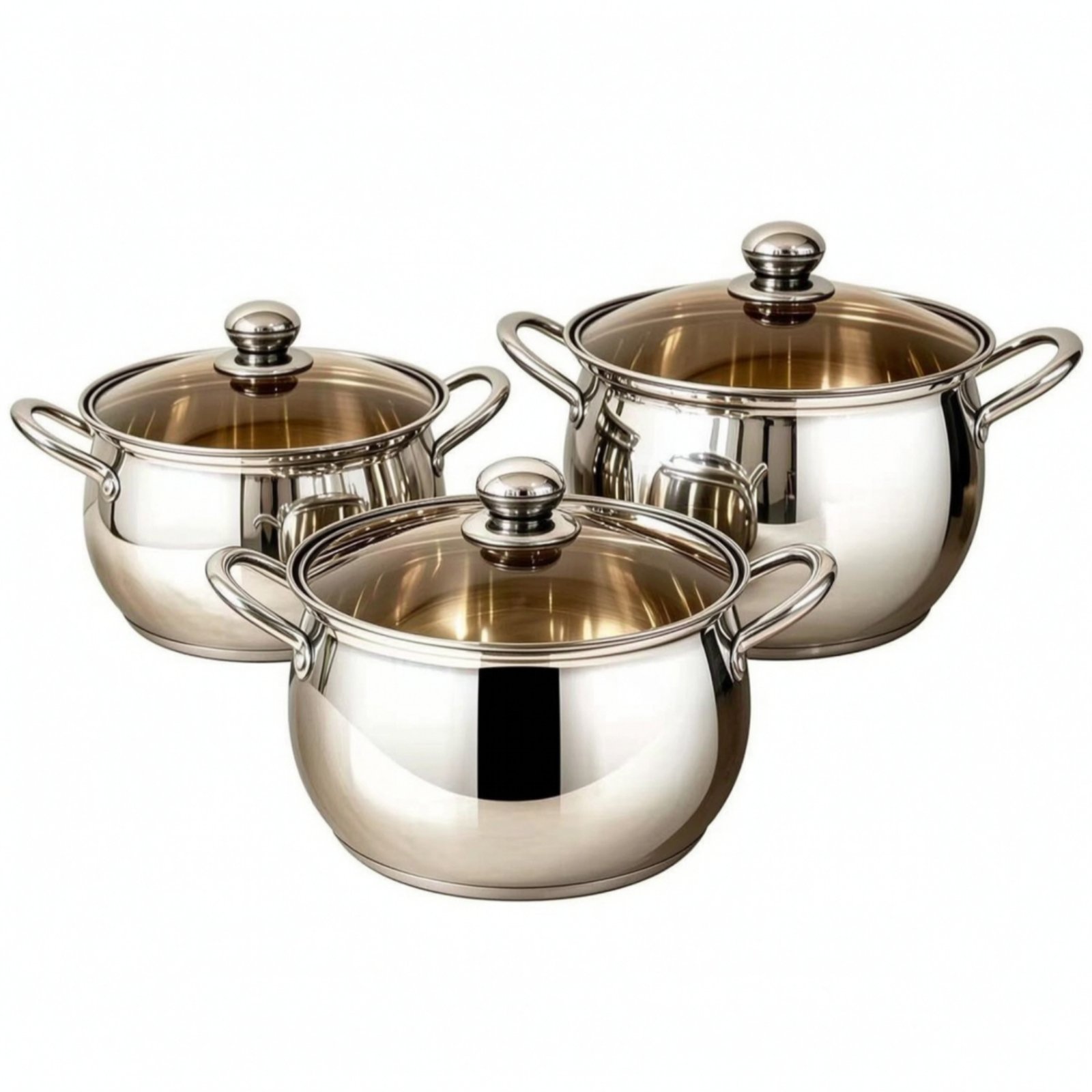 3-Piece Stainless Steel Stew Pot
