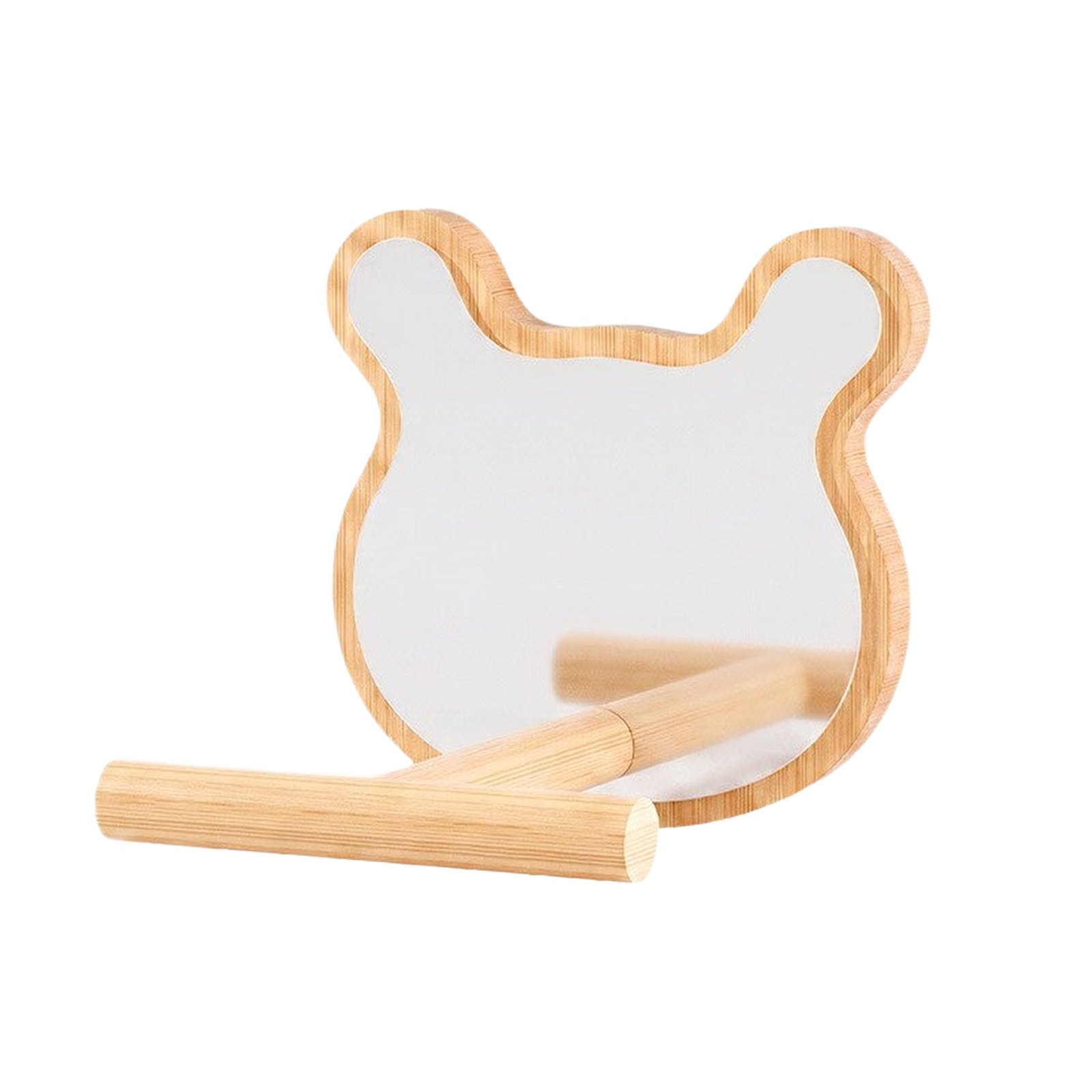 Wooden Bird Mirror with Perch