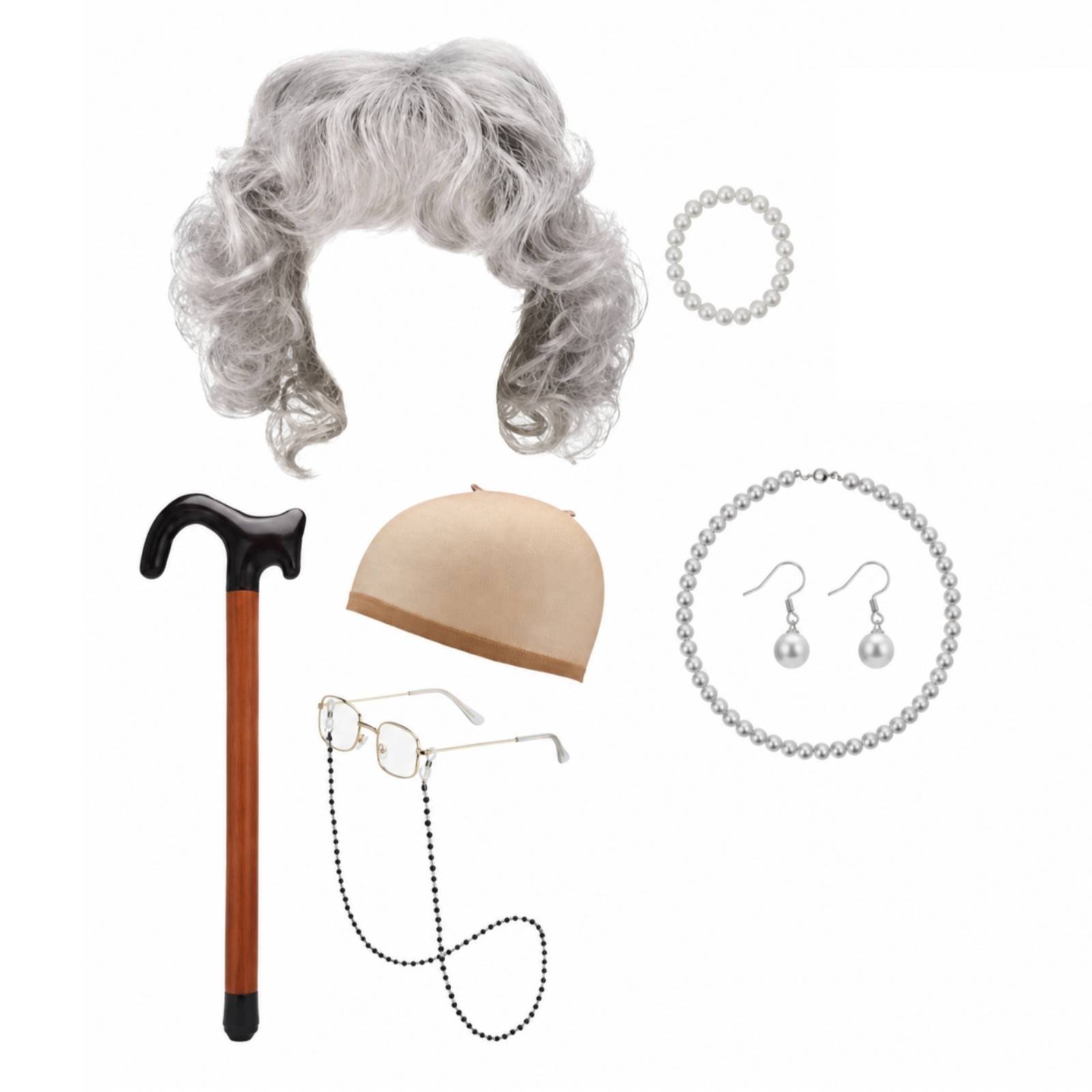 Granny Hairpiece with Glasses