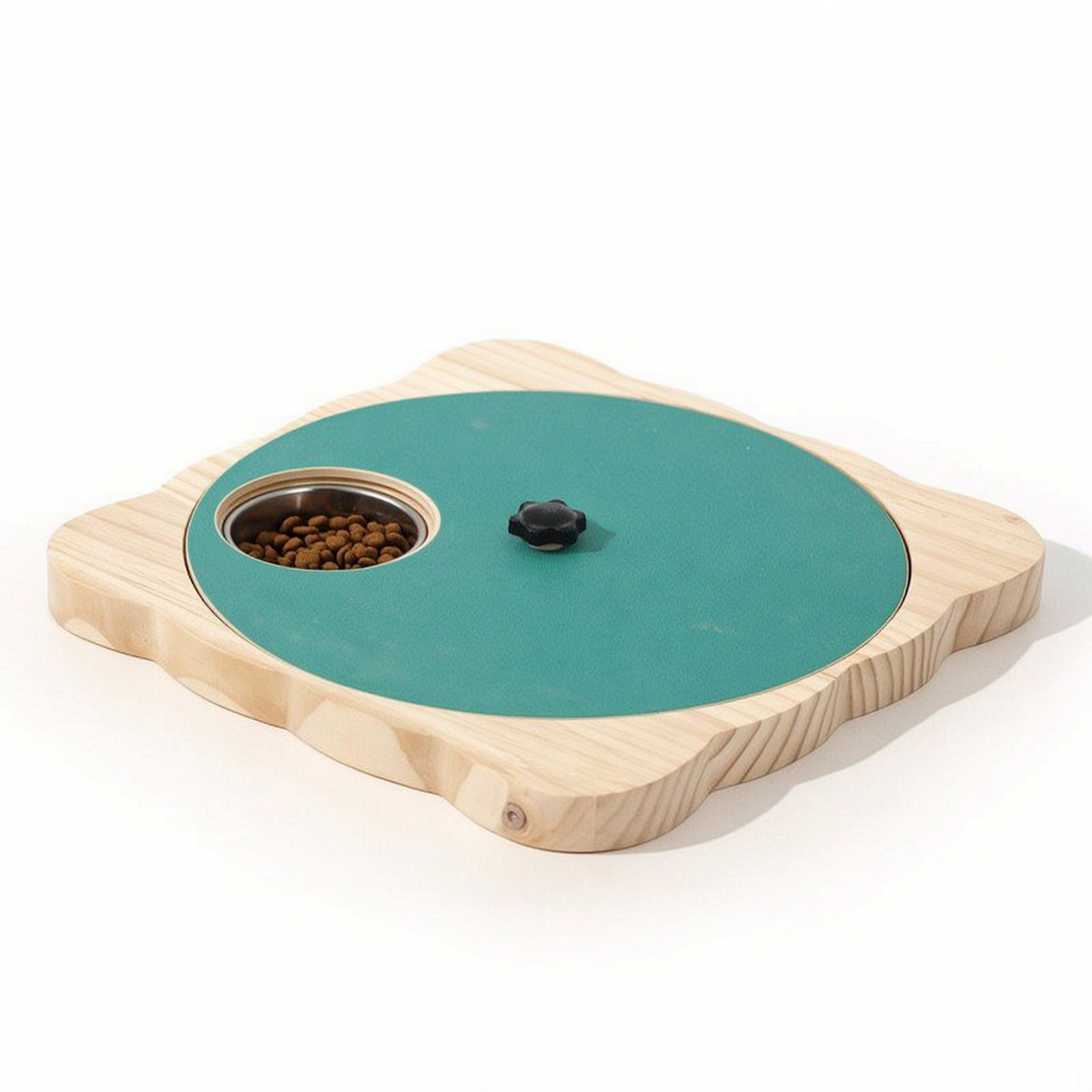 Rotatable Wooden Pet Feeder