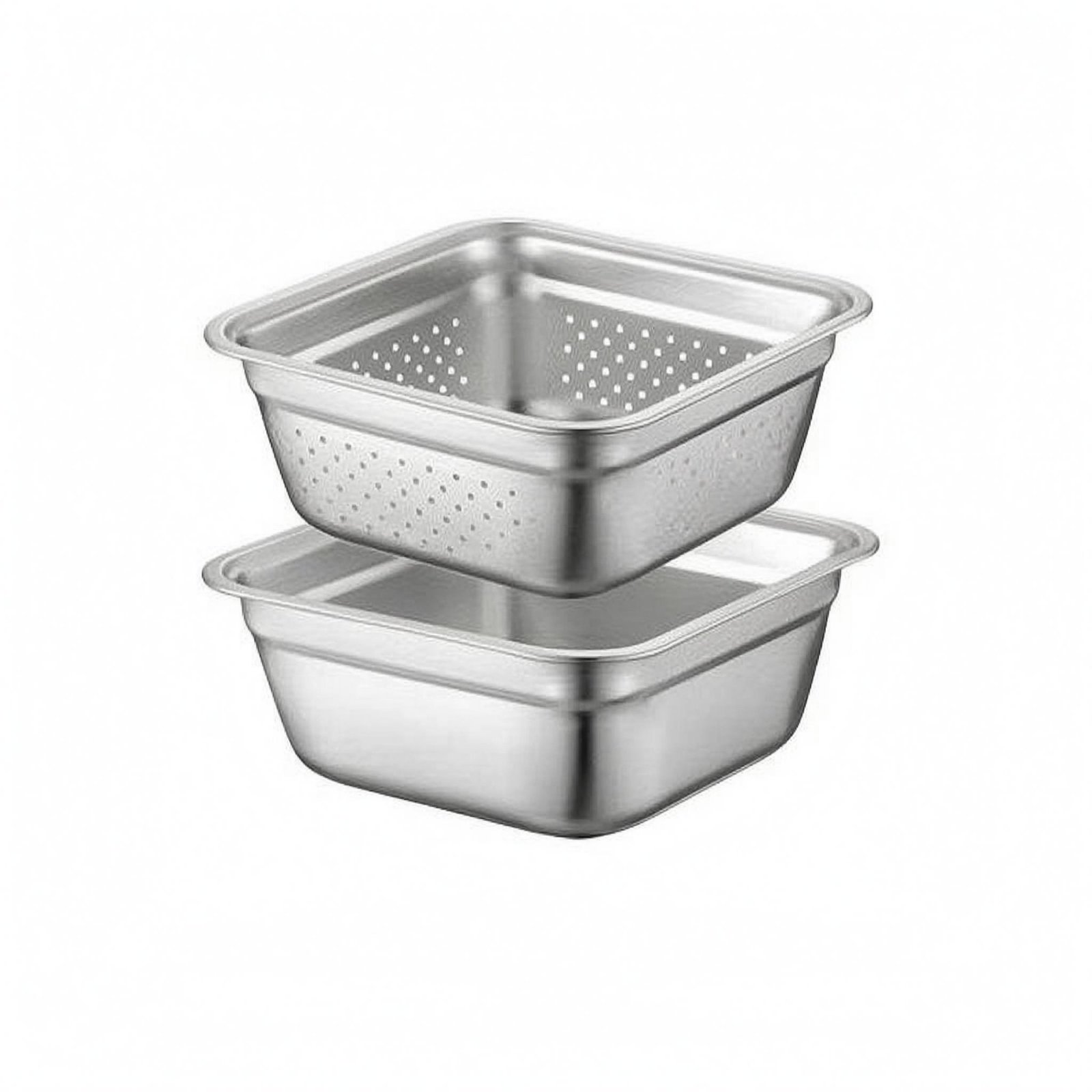 2-Piece Stainless Steel Nesting Basin Set