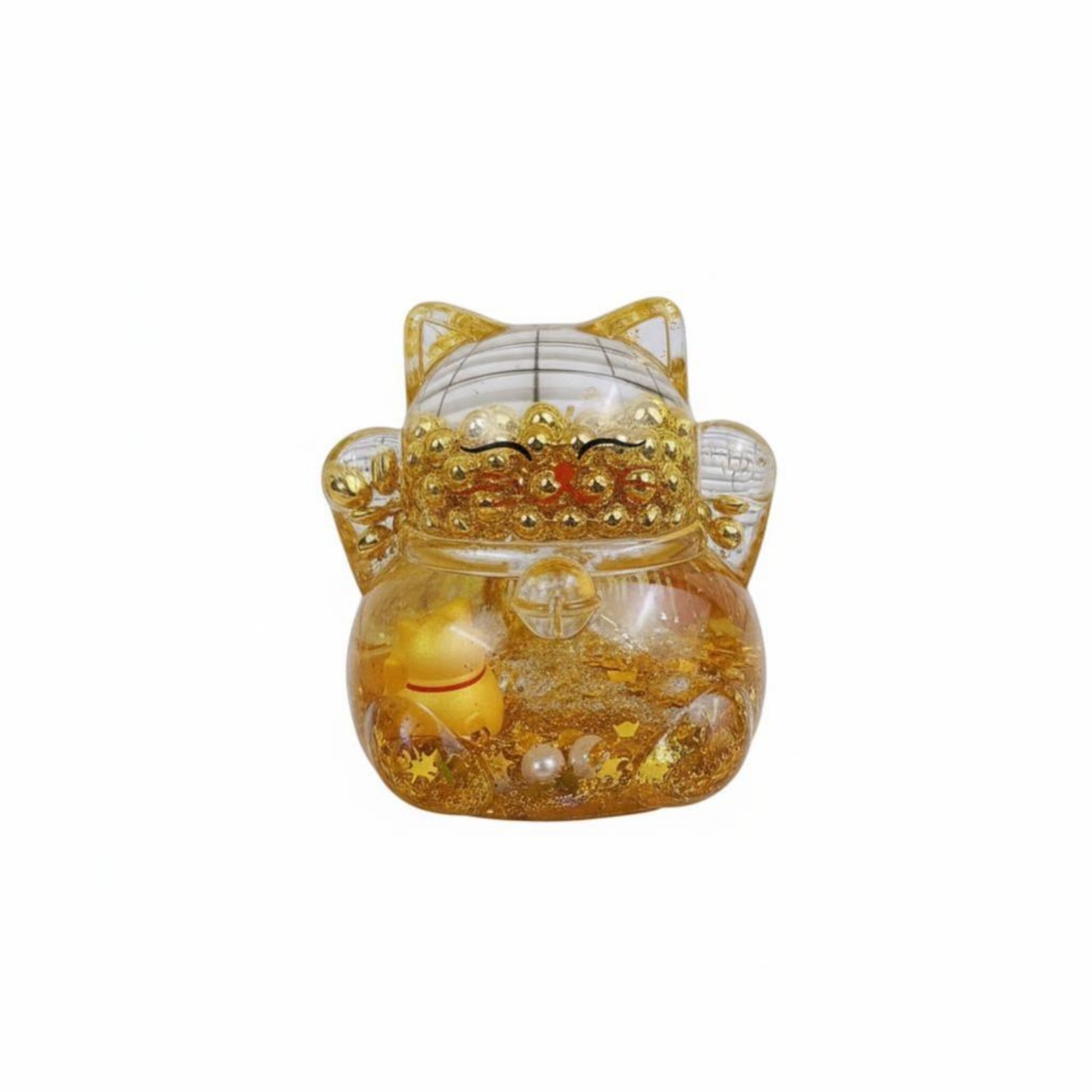 Gold Liquid Sand Cat Decoration