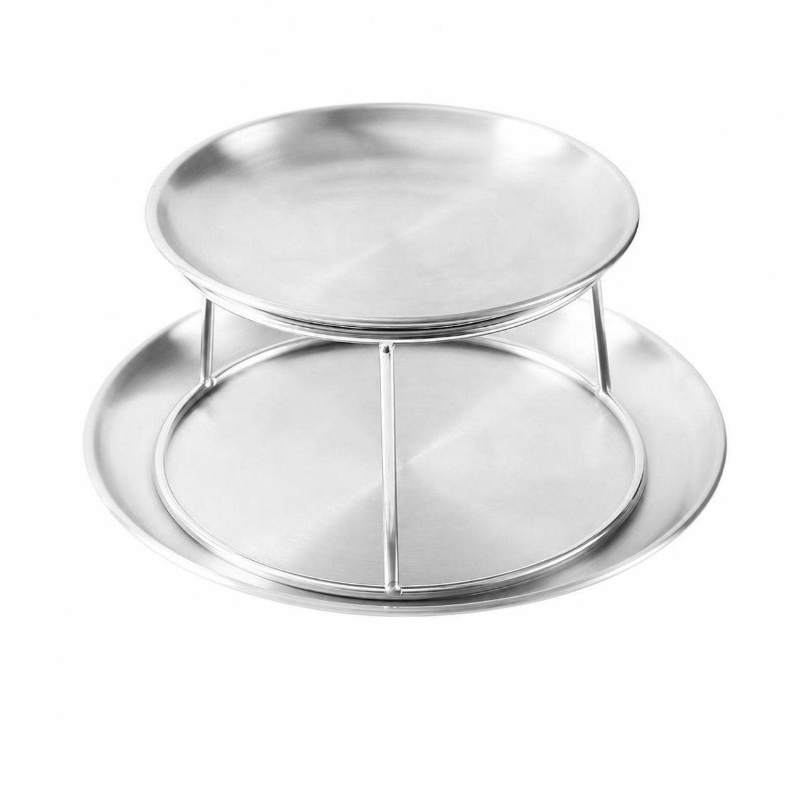Stainless Steel Two-Tier Serving Stand