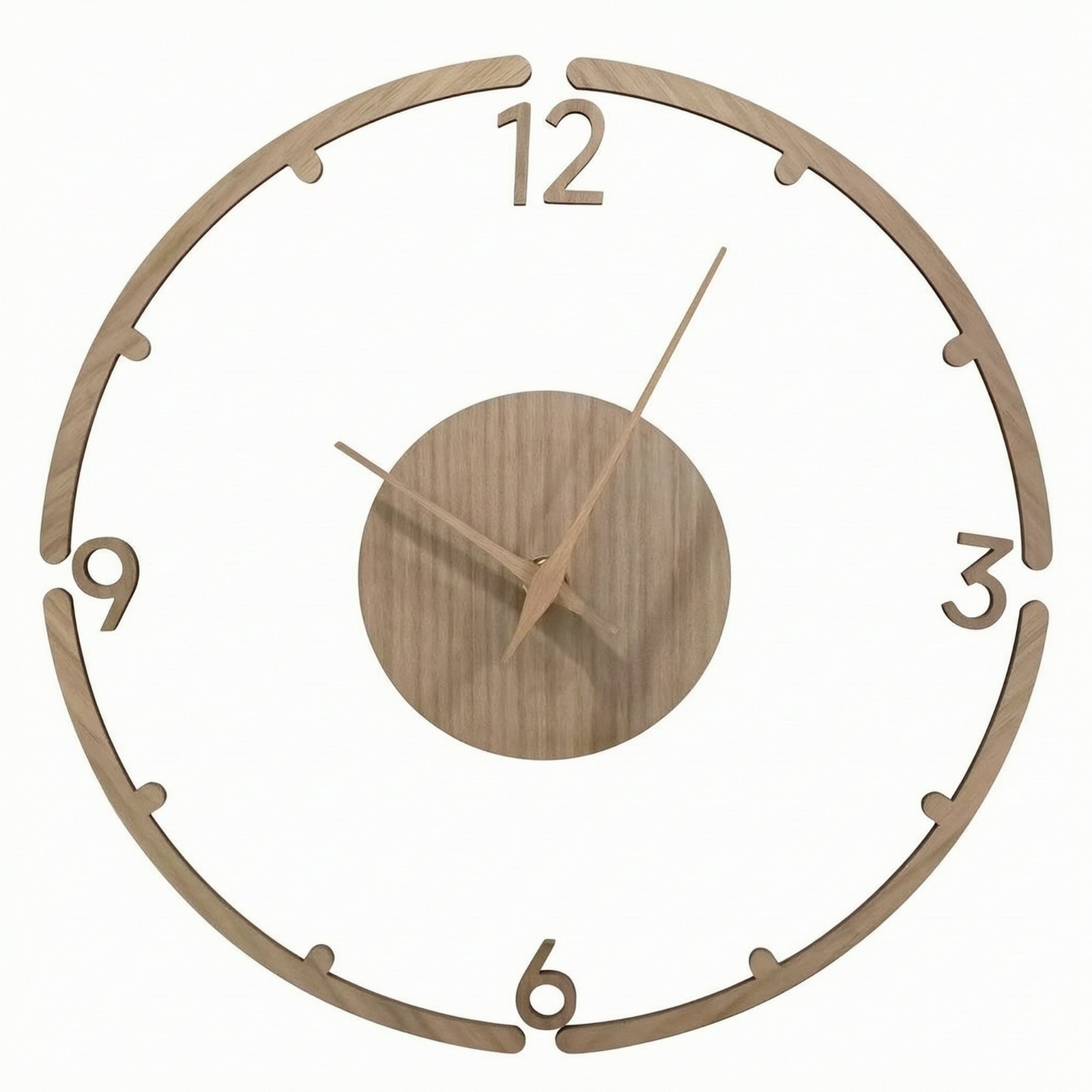 Wood-Grain Round Wall Clock