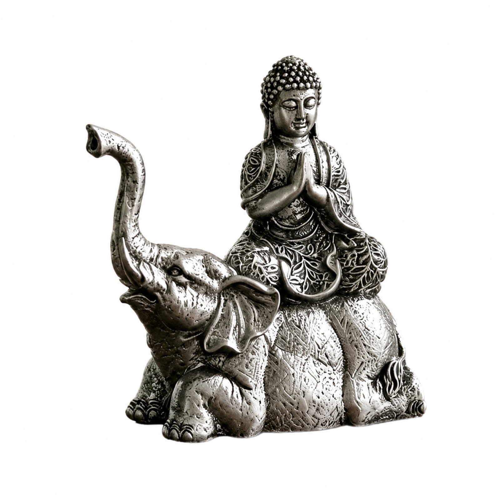 Buddha on Elephant Figurine