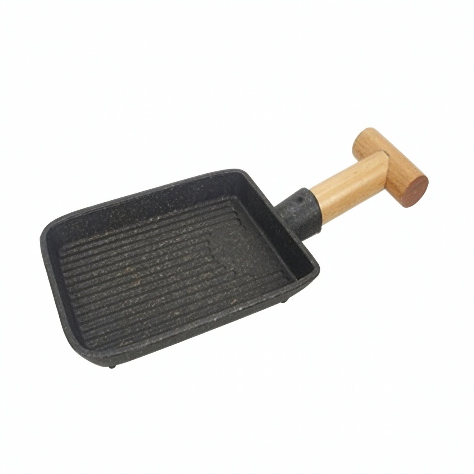 Square Grill Pan with Wooden Handle