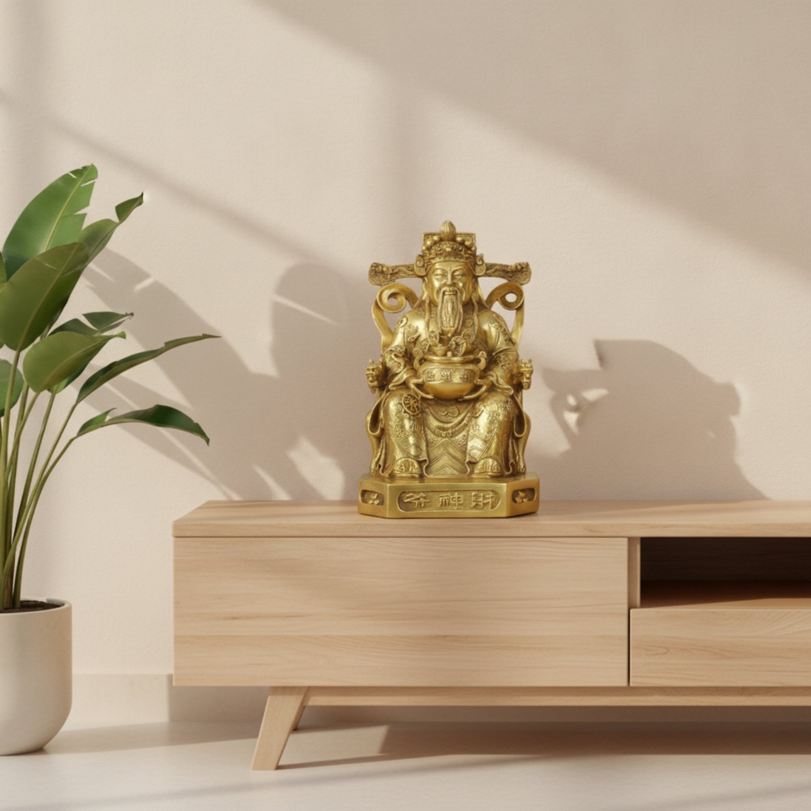 Gold Prosperity Statue Brass-Toned