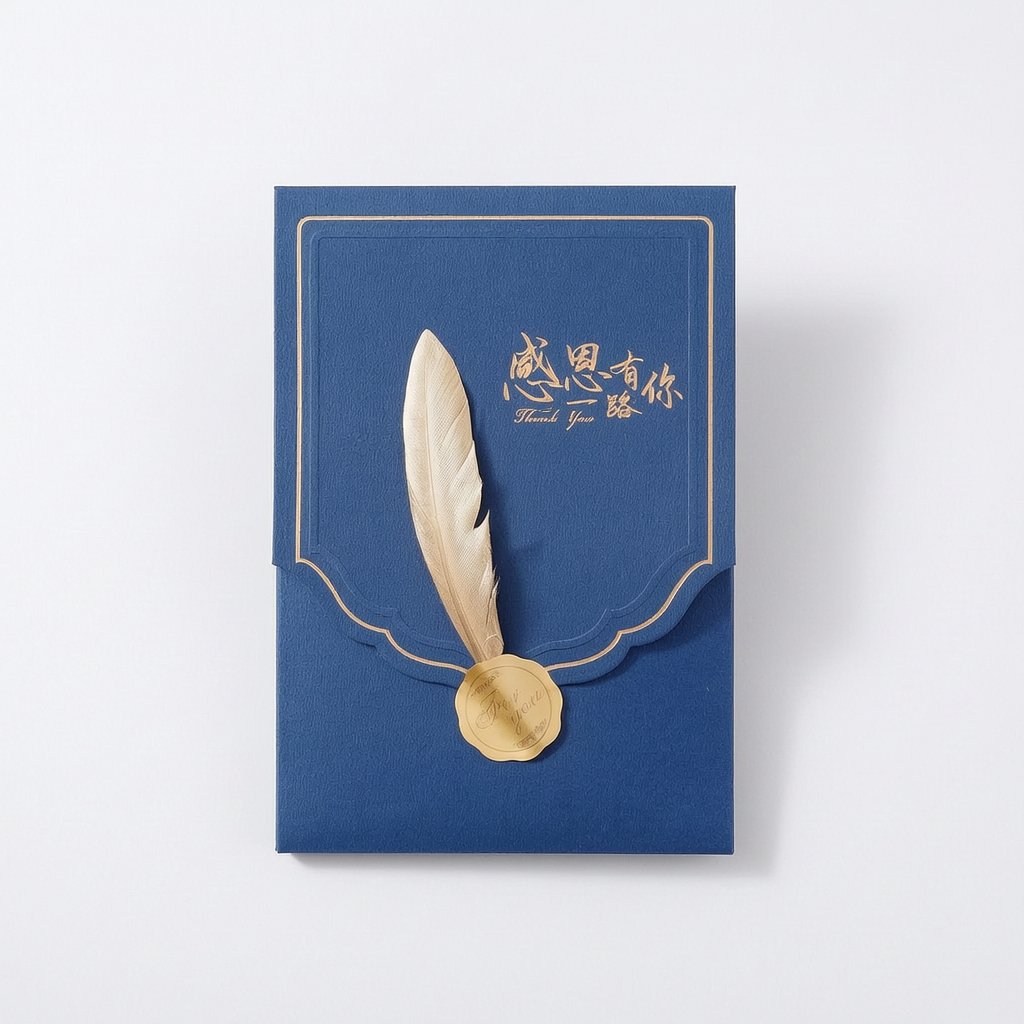Employee Birthday Card – Blue Feather