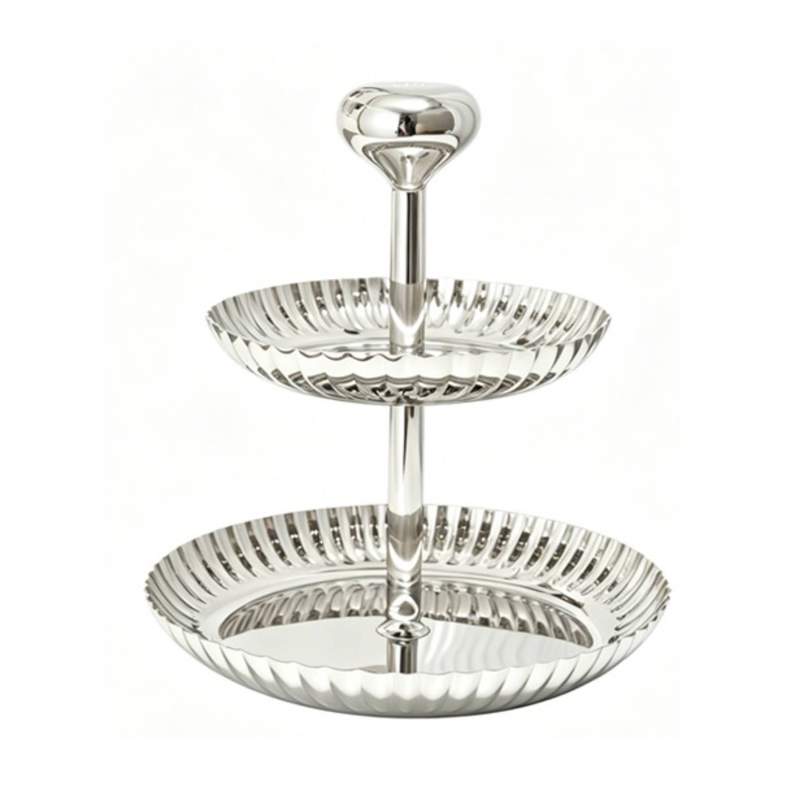 Two Tier Fruit Tray Silver