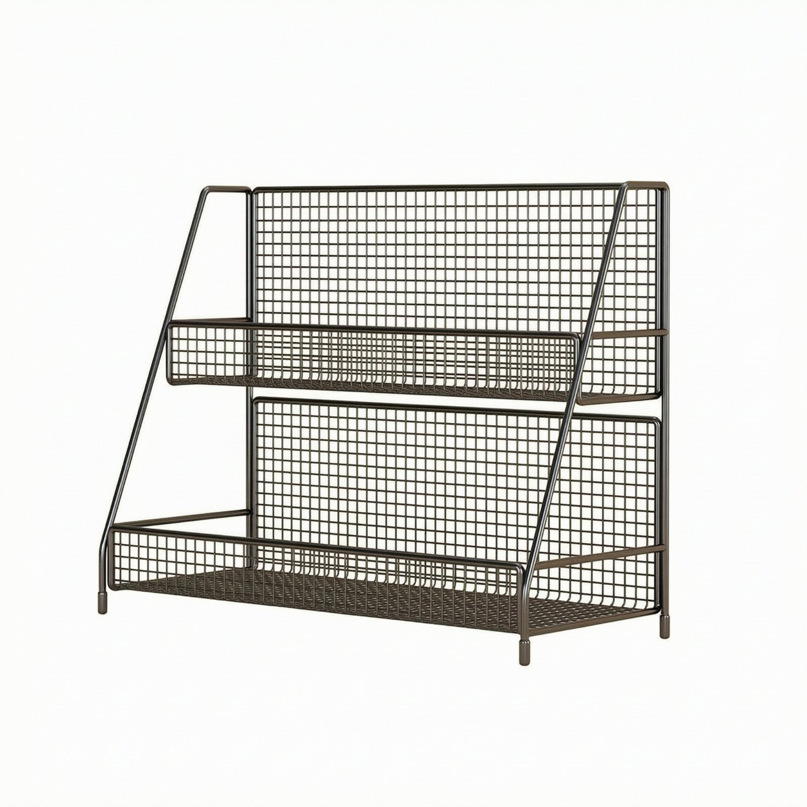 Desktop Storage Rack – Black, 2-layer