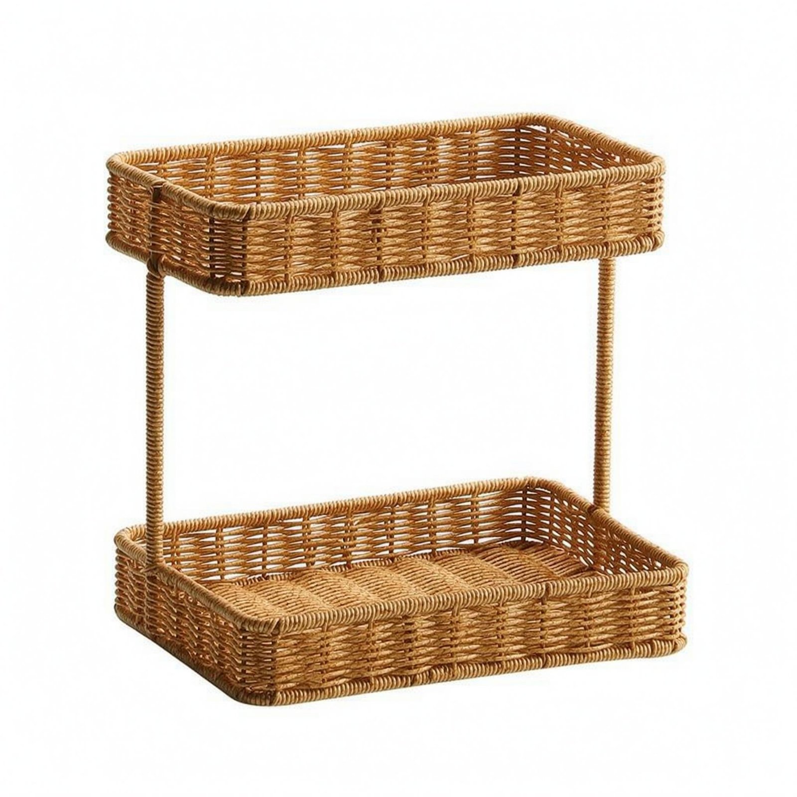 Rattan Two Tier Storage Rack
