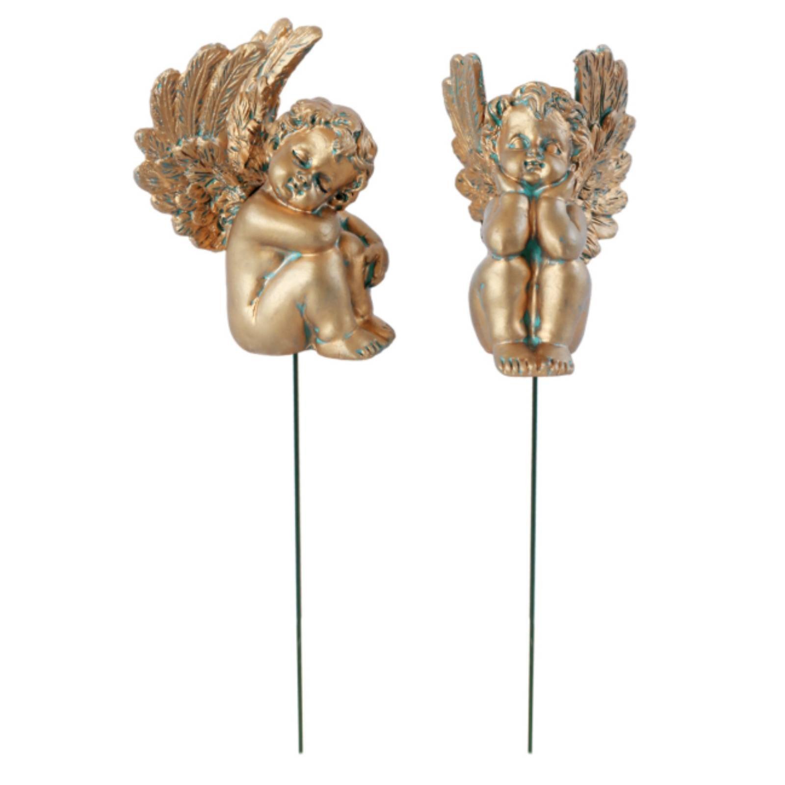 2-Piece Garden Stake Bronze Angel