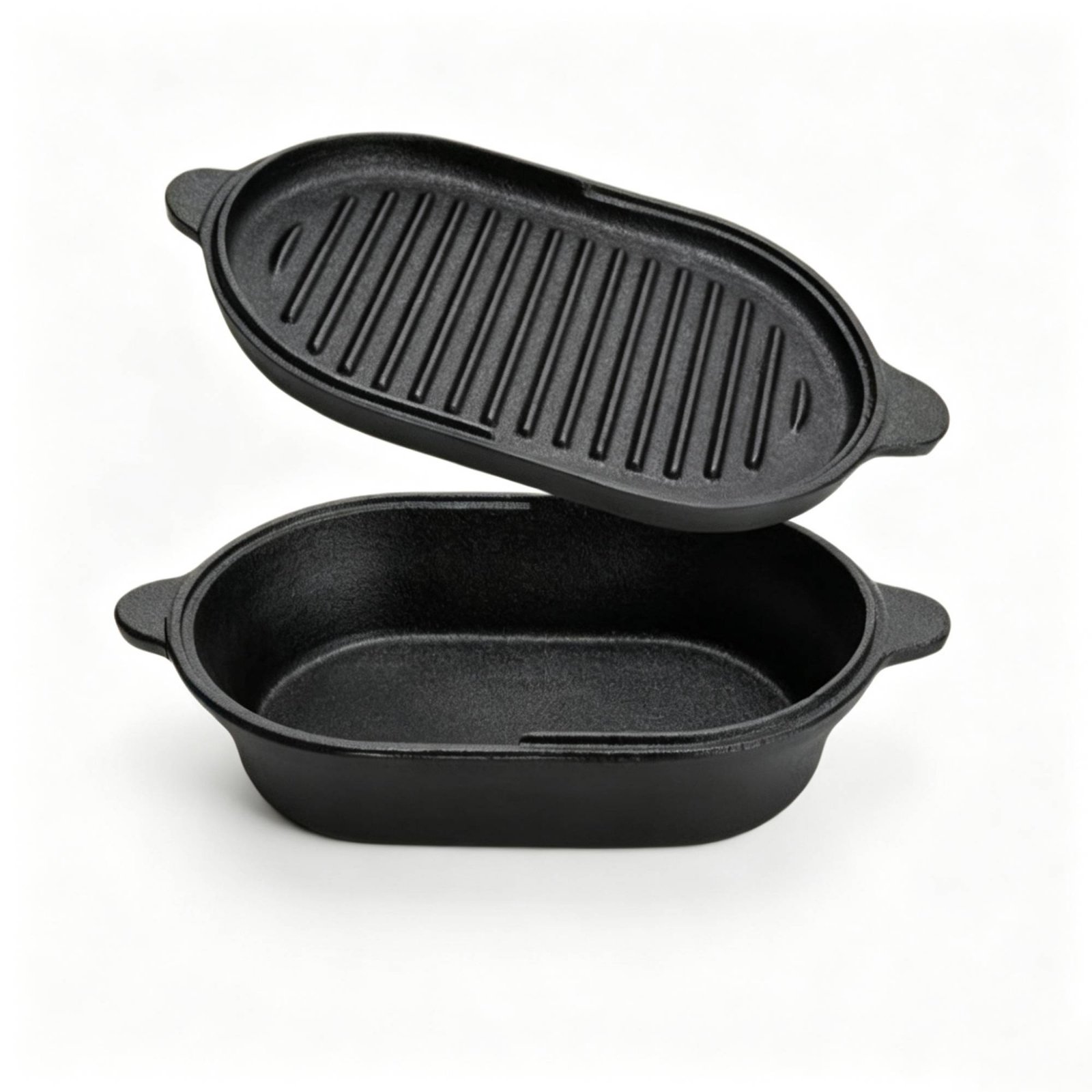 Cast Iron Loaf Pan with Lid – Small Oval Bread