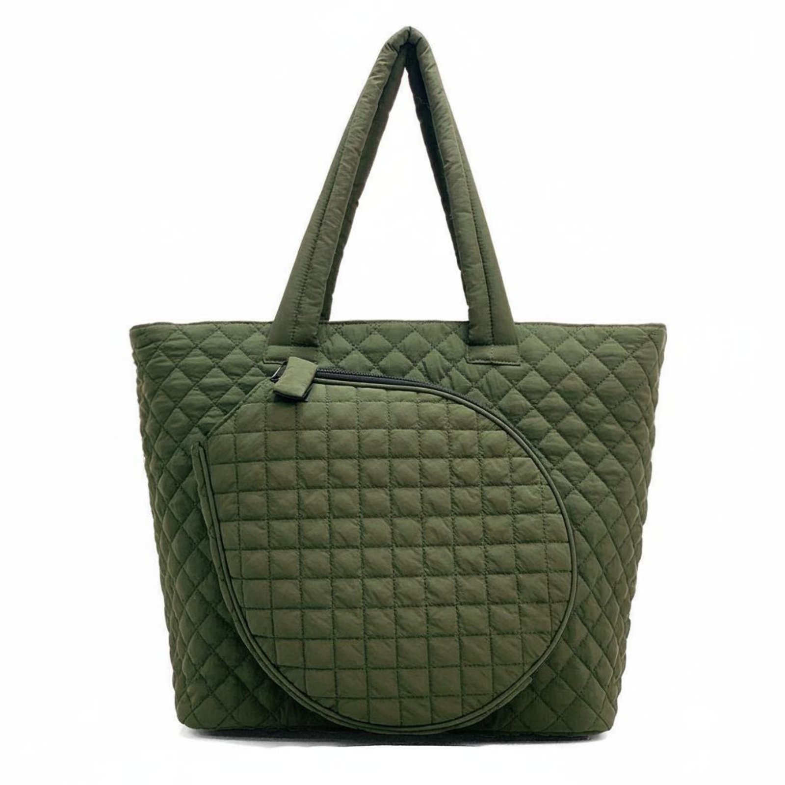 Quilted Tennis Bag – Army Green