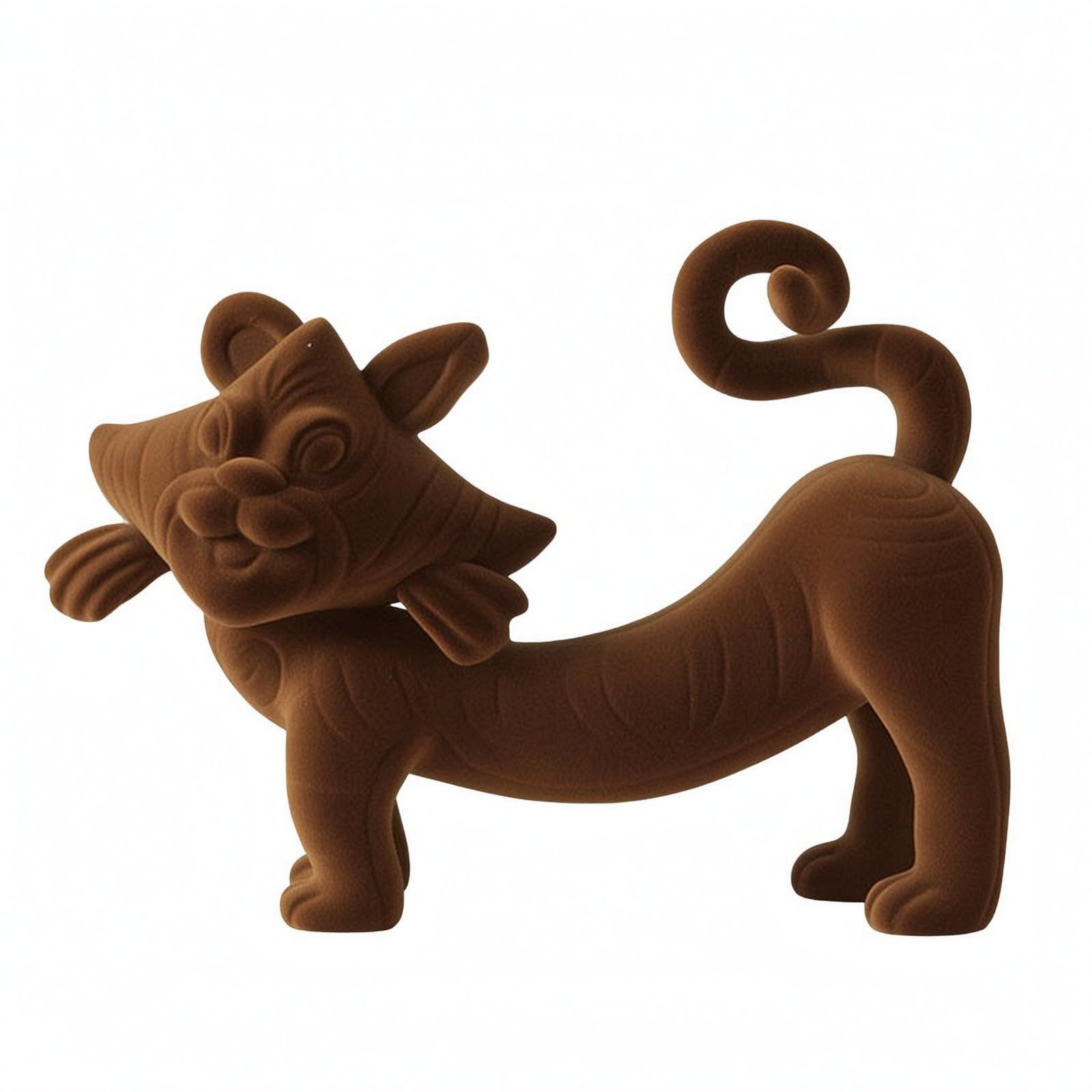 Flocked Tiger Sculpture