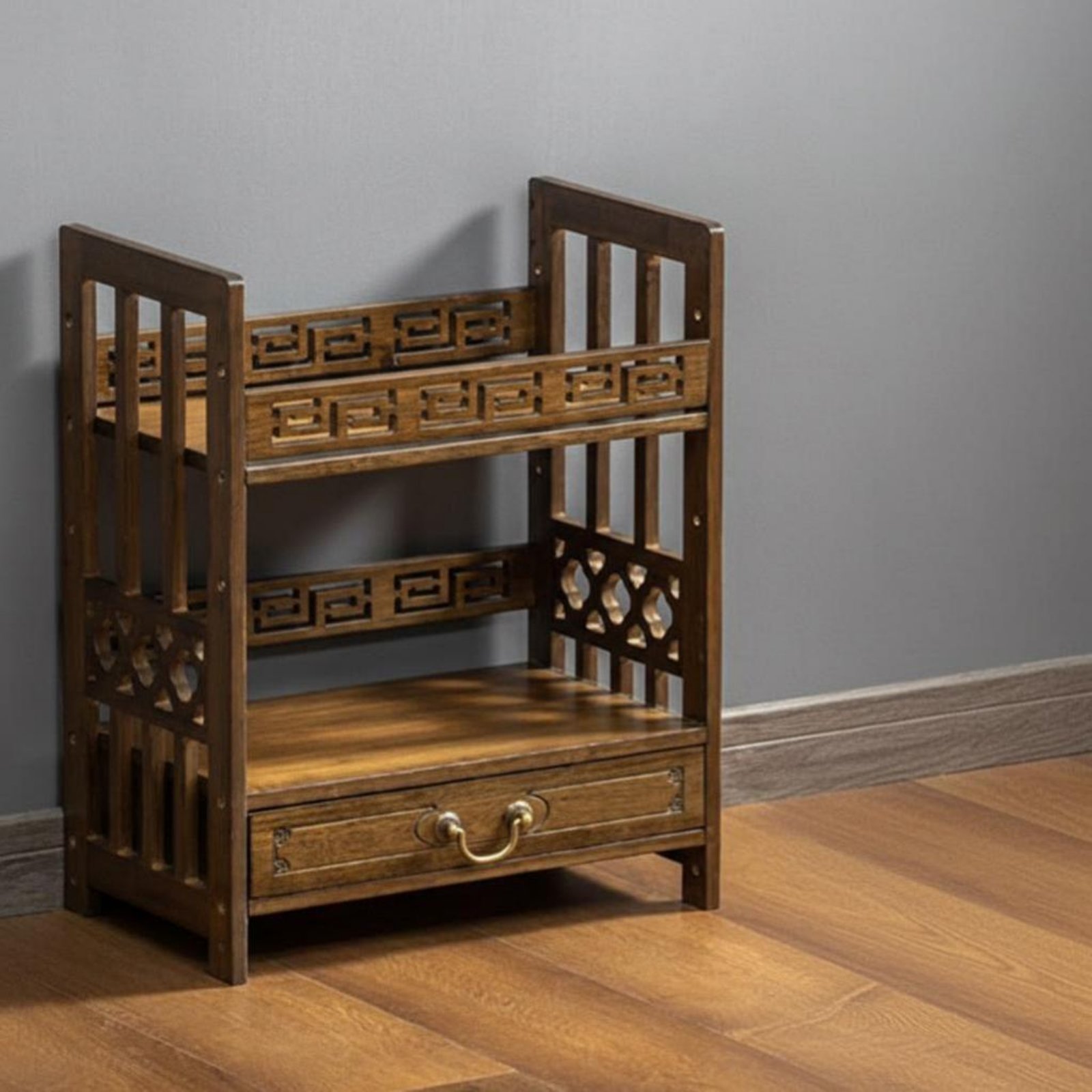 Miniature Bookstand with Drawers
