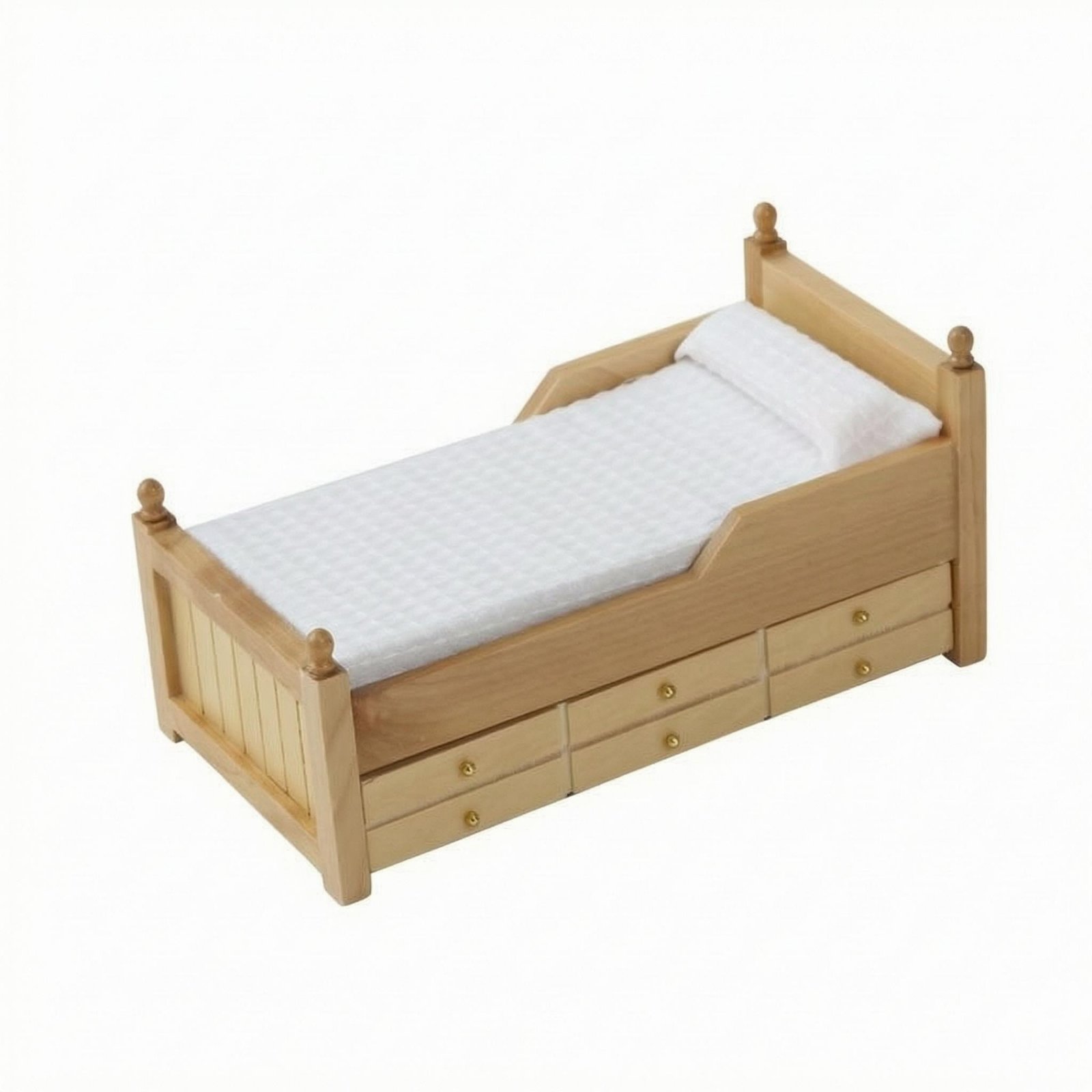 1:12 Scale Wooden Four-Poster Bed