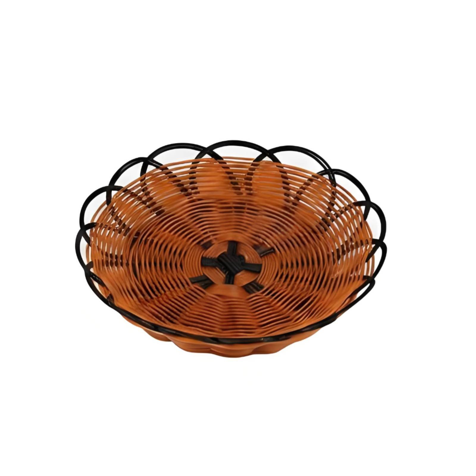 Woven Bread Basket – 18-6cm, Brown Round