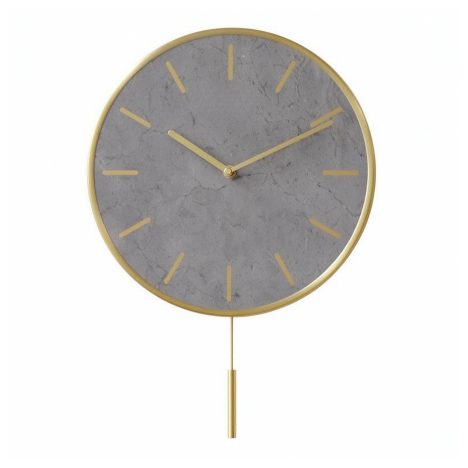 Wall Clock with Pendulum – Gray, Long Scale
