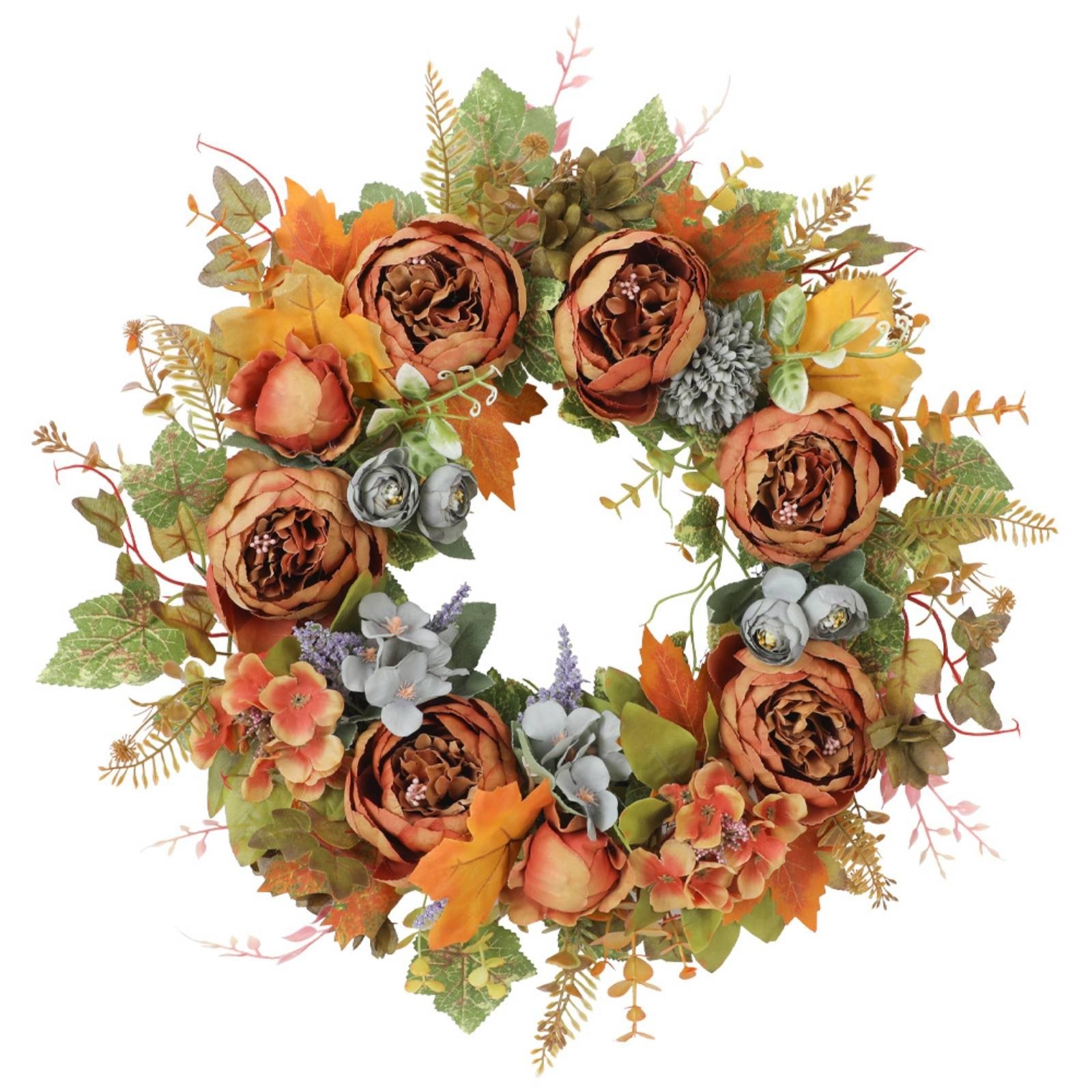 Mixed Foliage Silk Flower Wreath