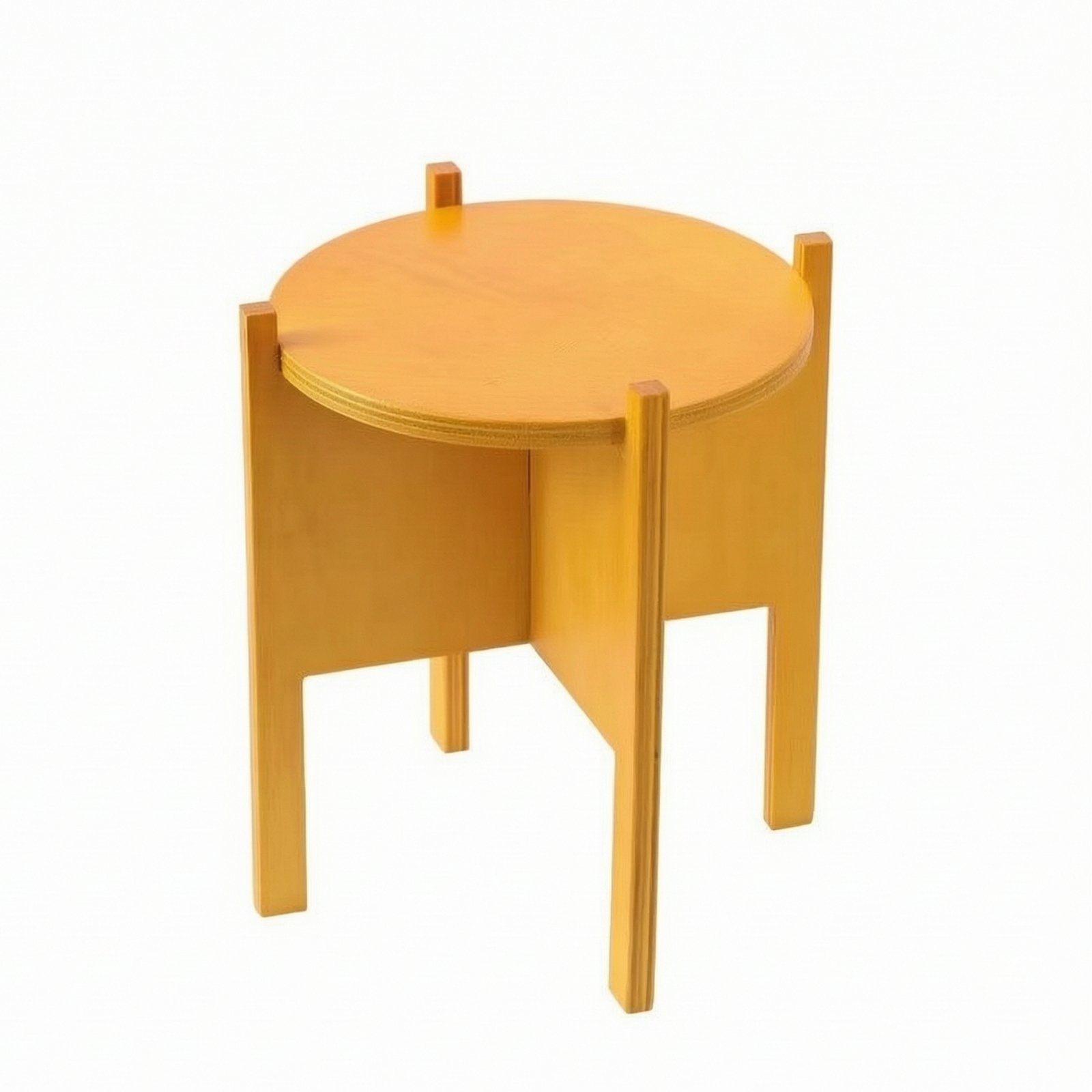 Solid Wood Plant Stand – Yellow