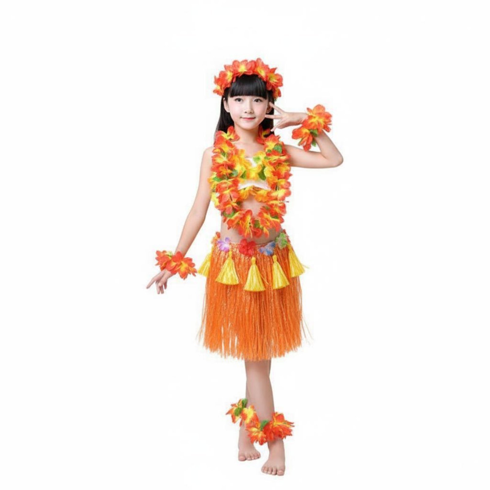 5-Piece Tropical Grass Skirt Set