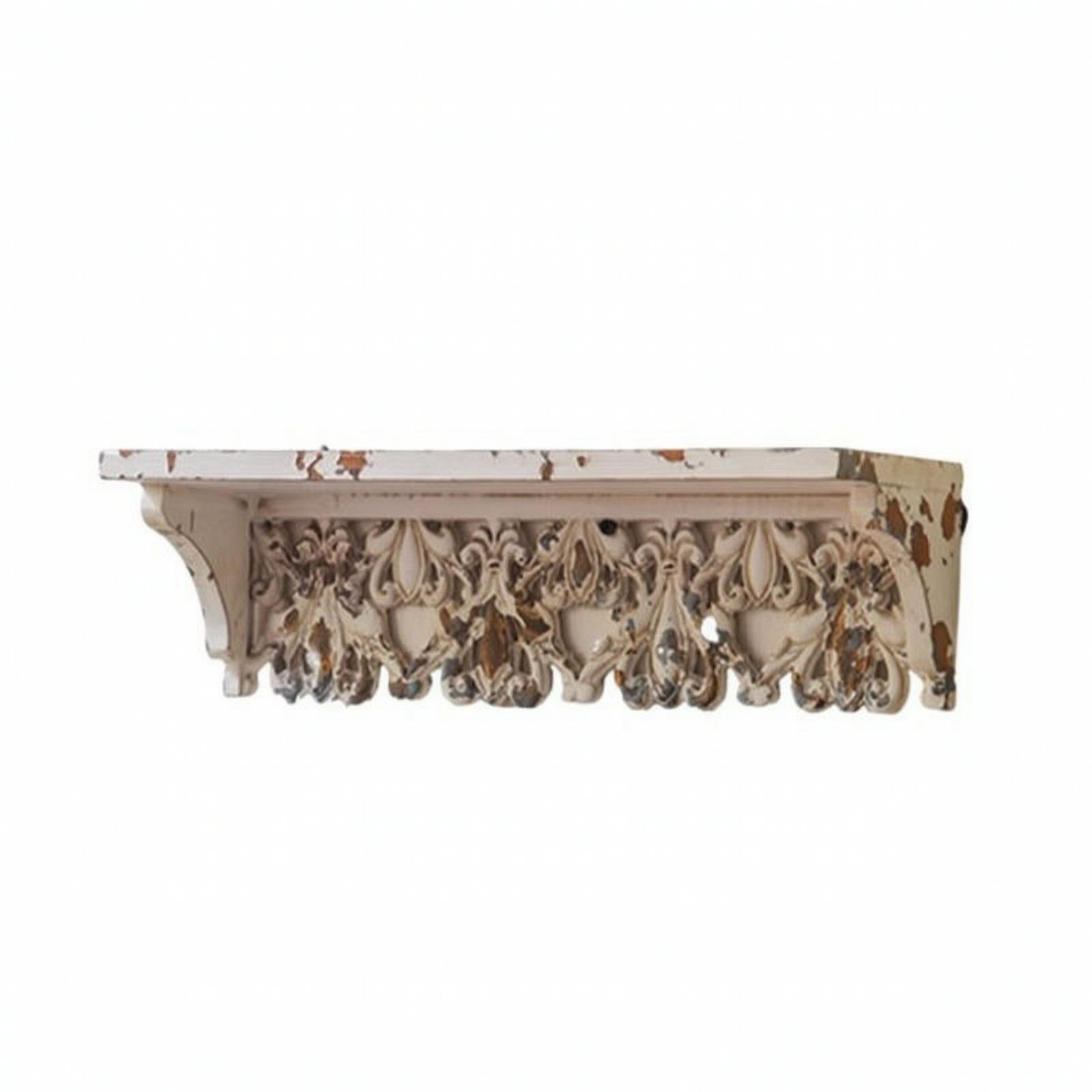 Distressed Scrollwork Wall Shelf