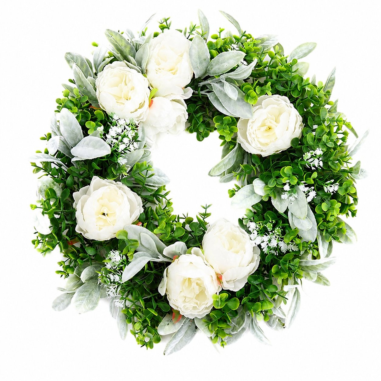Artificial Peony Eucalyptus Wreath