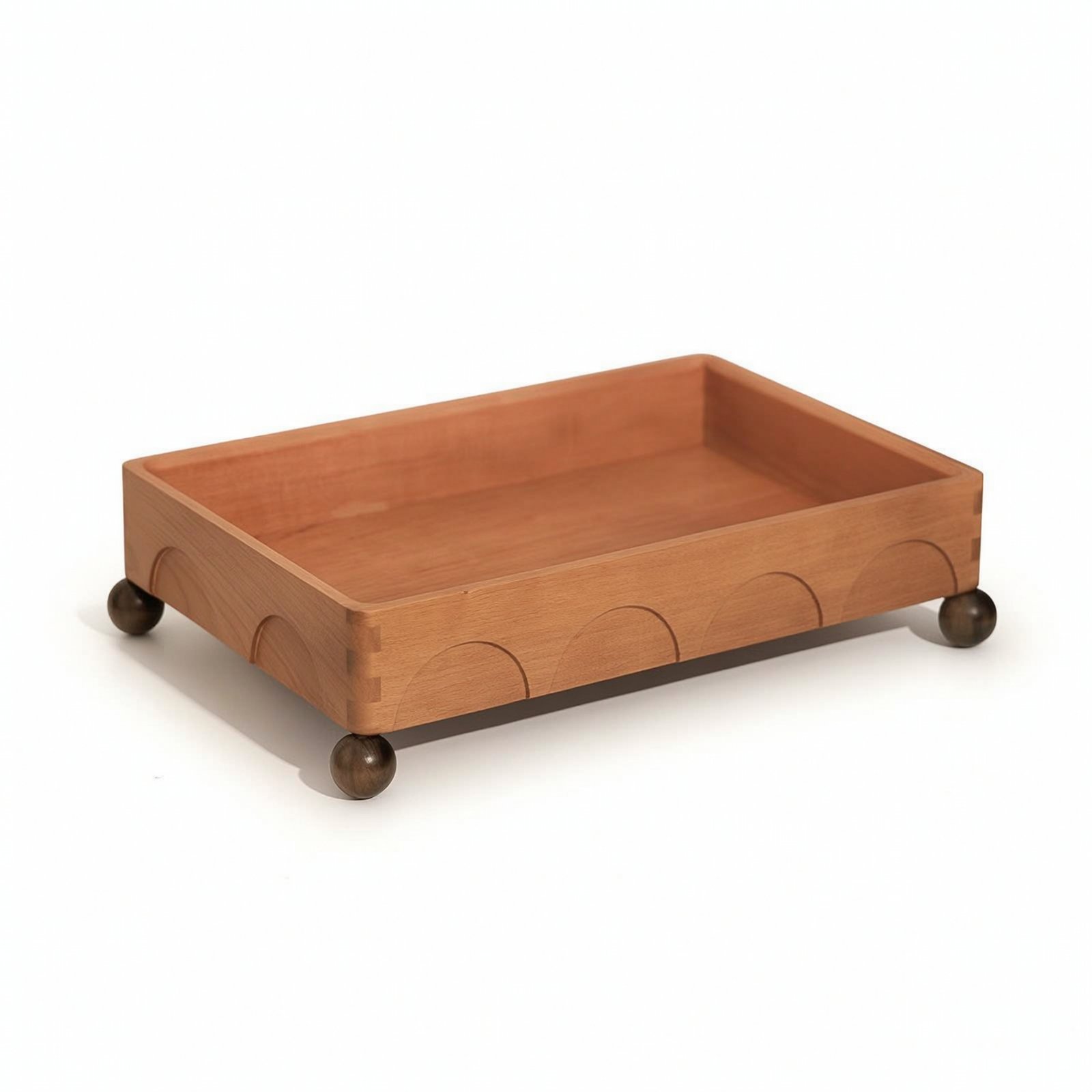 Wooden Tray with Feet – Cherry Wood