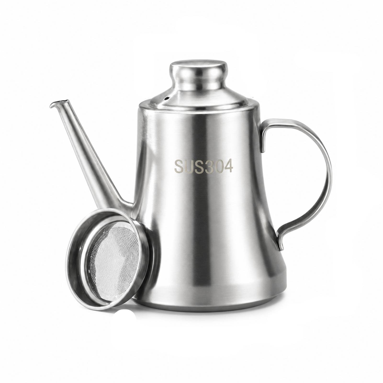 Oil Dispenser with Strainer Stainless Steel