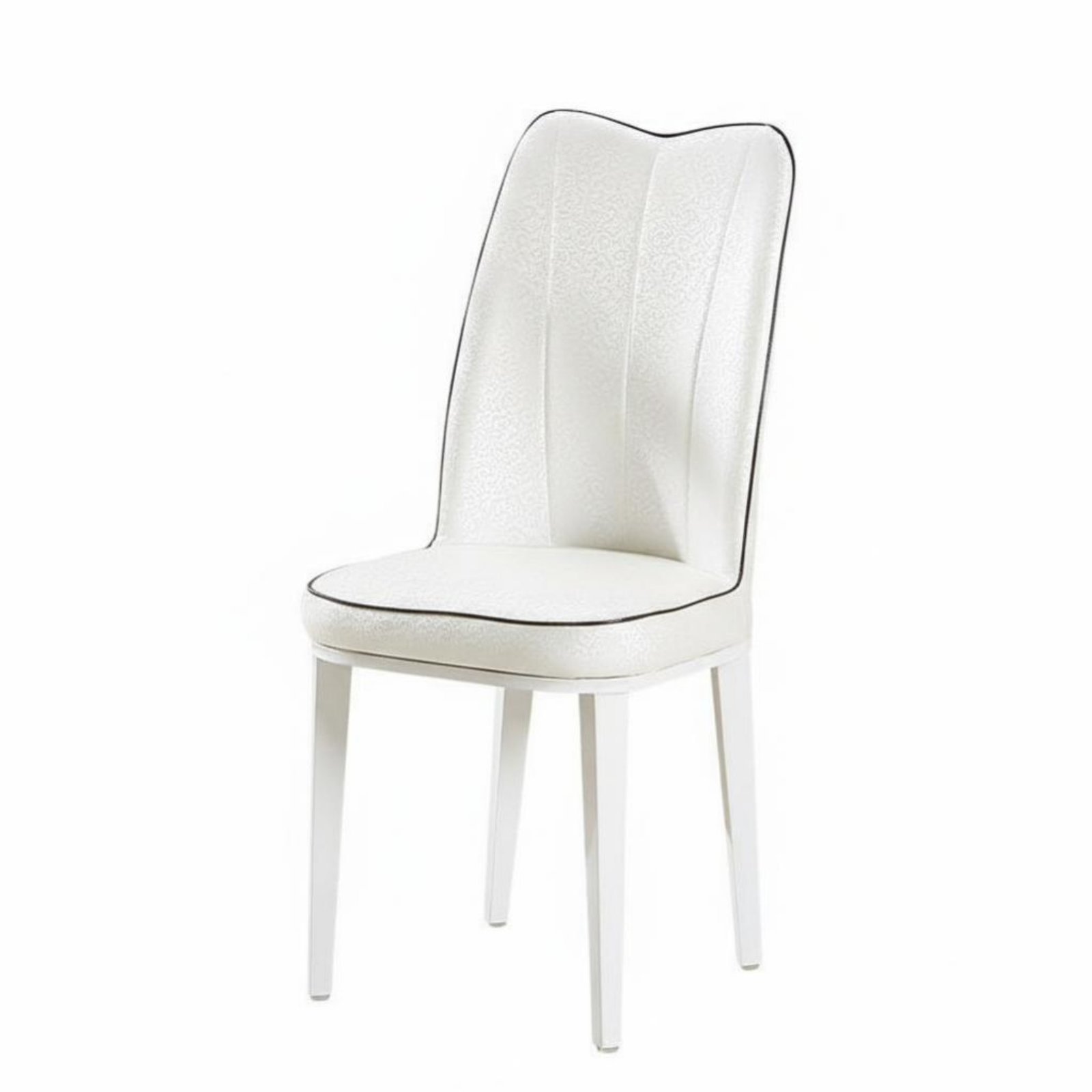 Upholstered High-Back Chair – White Phoenix Pattern