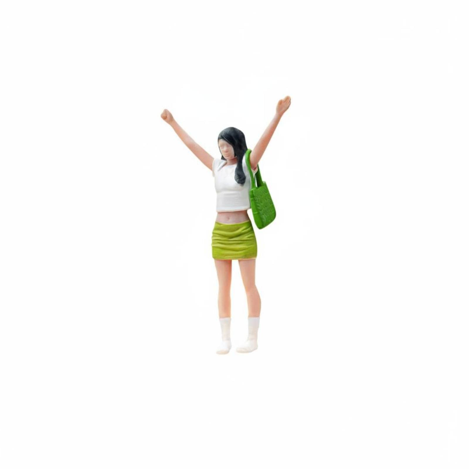 1/64 Scale Girl Figurine – Hands Up-wht